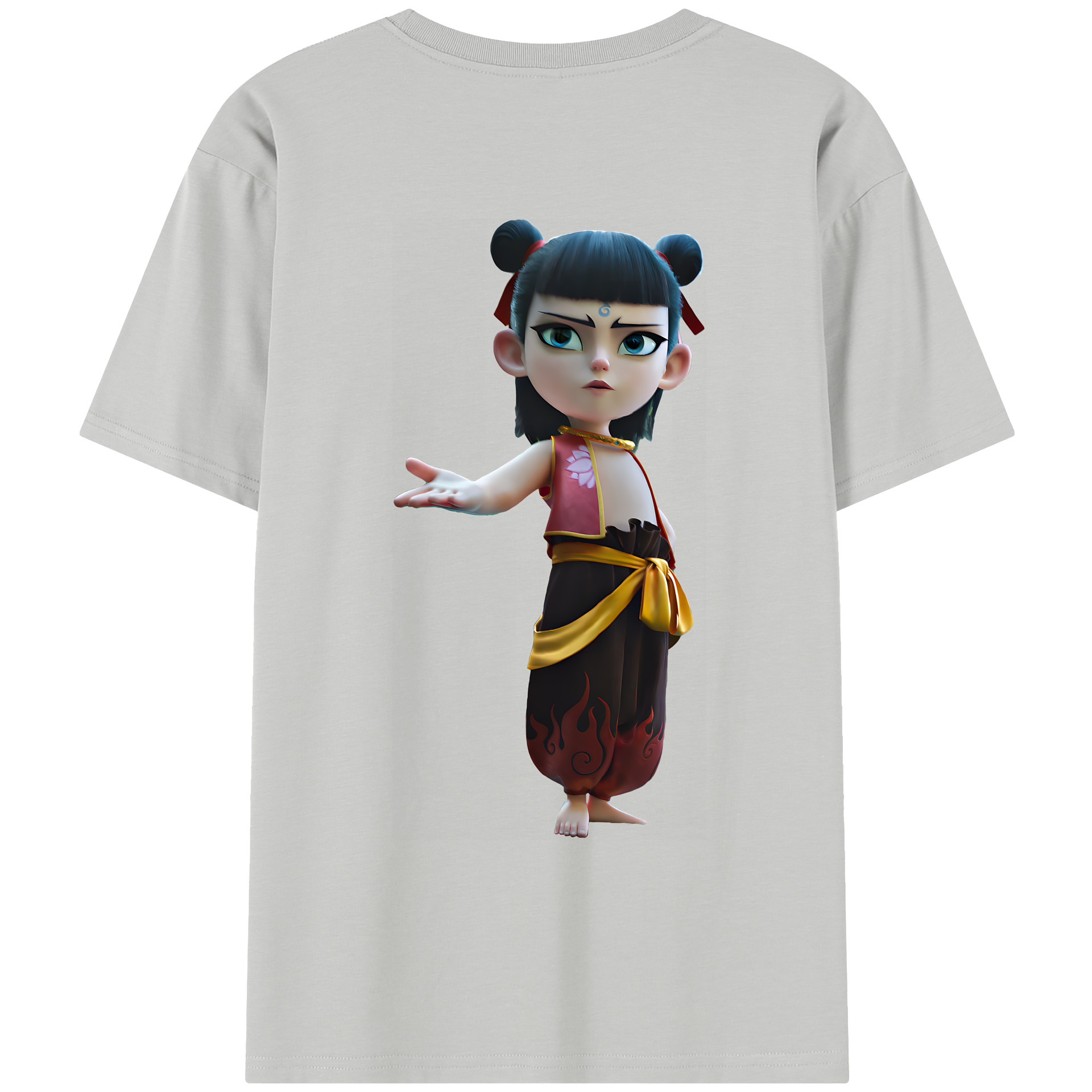 （画像用） Ne Zha 2 ナタ 魔童の大暴れ レディース半袖Tシャツ(バックプリント)