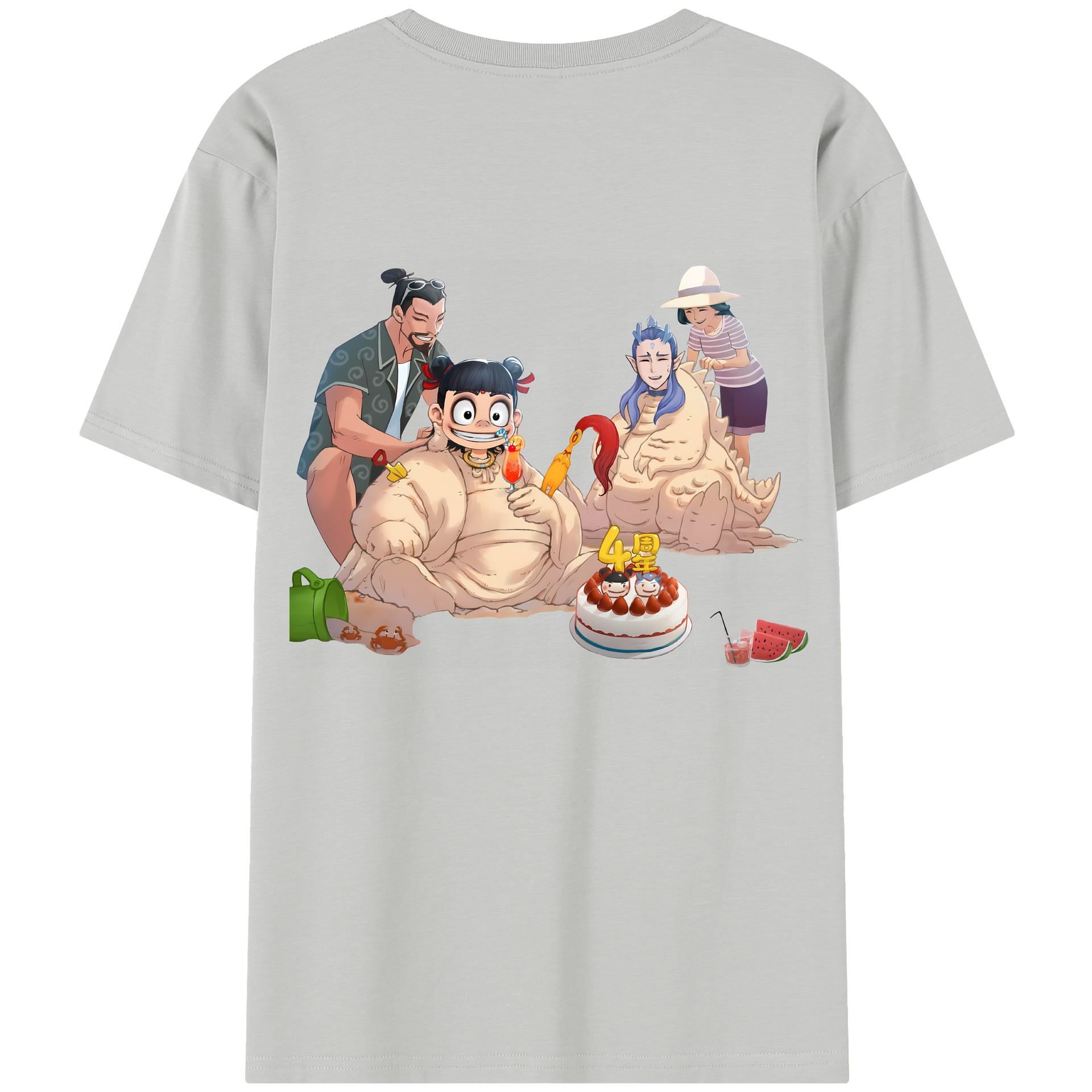 （画像用） Ne Zha 2 ナタ 魔童の大暴れ レディース半袖Tシャツ(バックプリント)