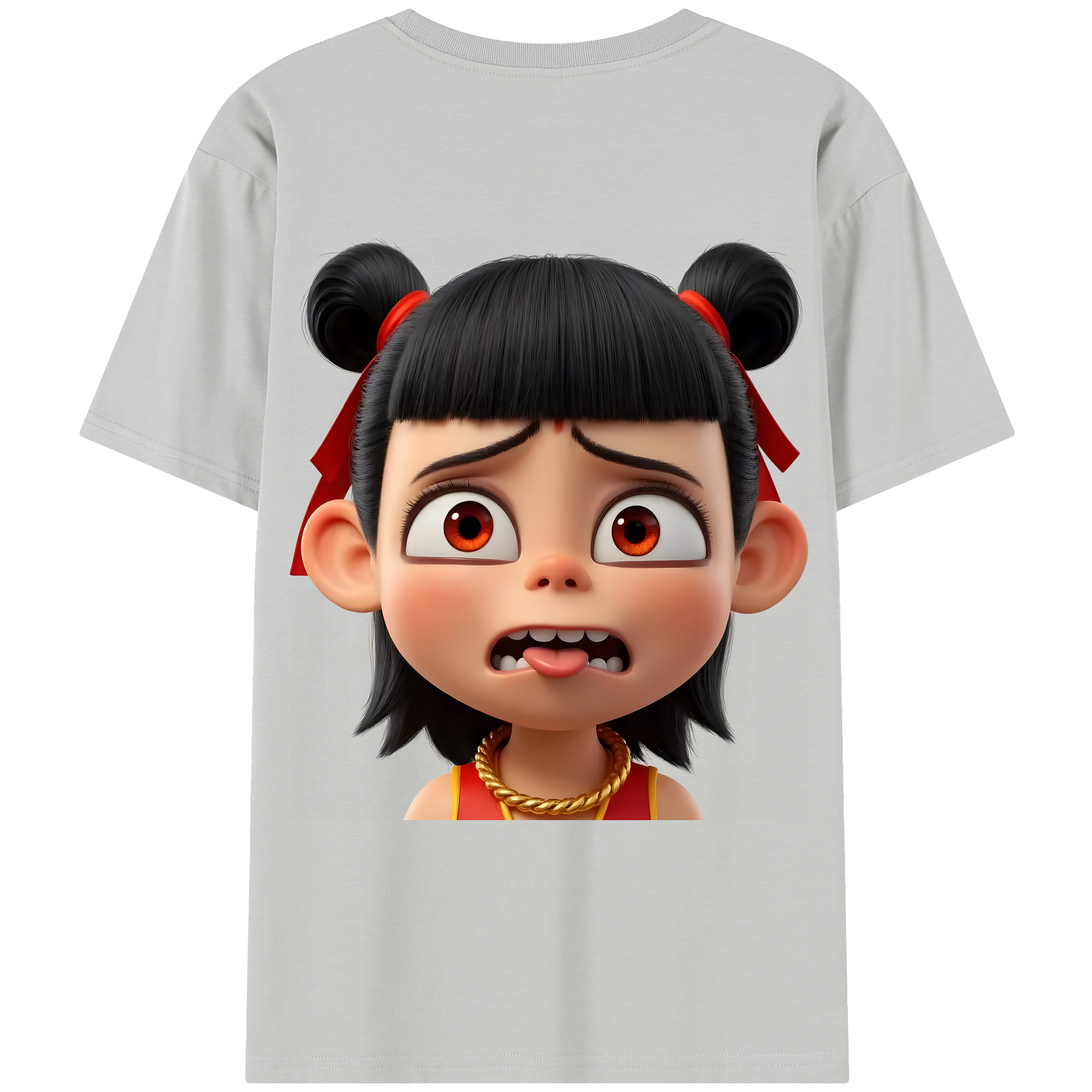 （画像用） Ne Zha 2 ナタ 魔童の大暴れ レディース半袖Tシャツ(バックプリント)