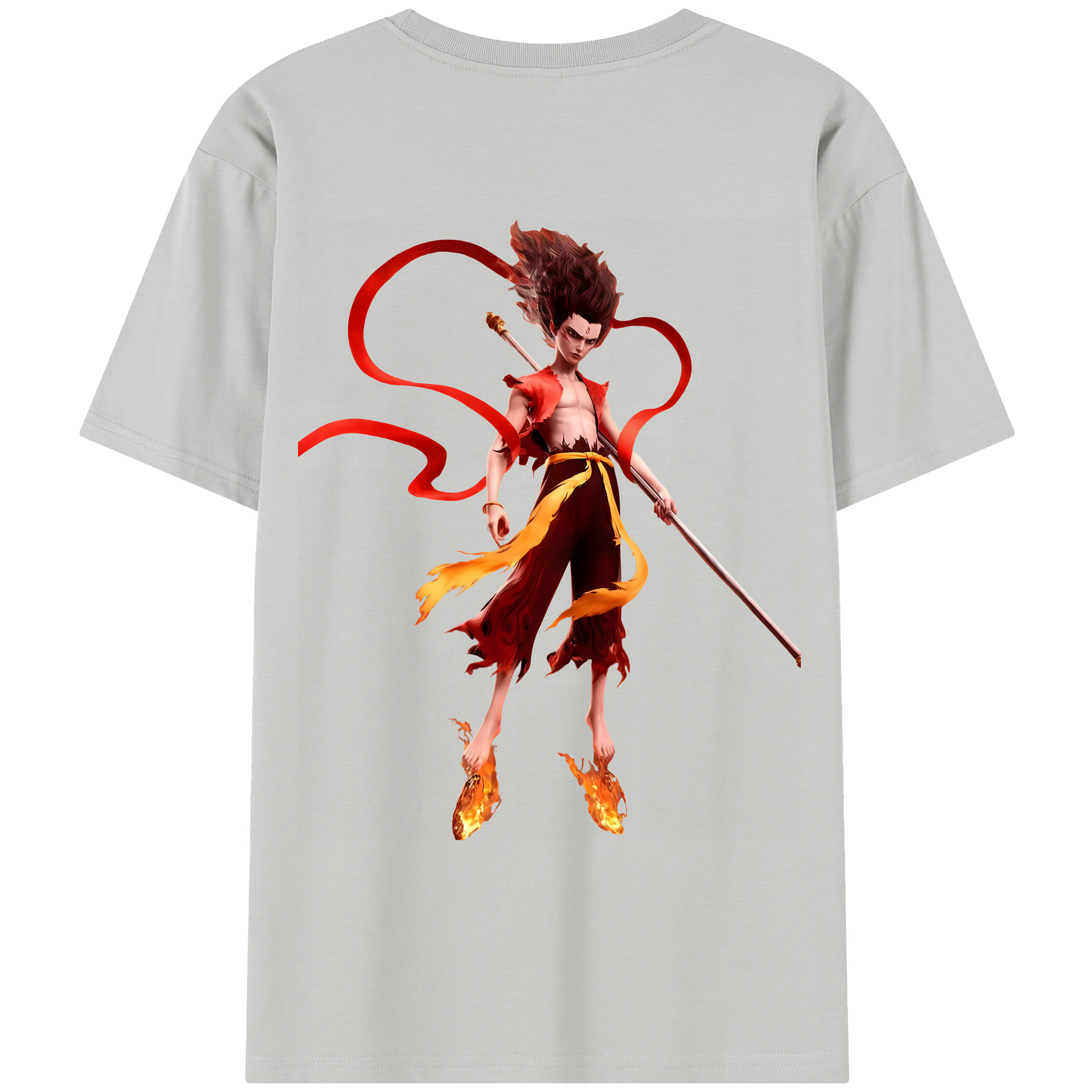 （画像用） Ne Zha 2 ナタ 魔童の大暴れ レディース半袖Tシャツ(バックプリント)