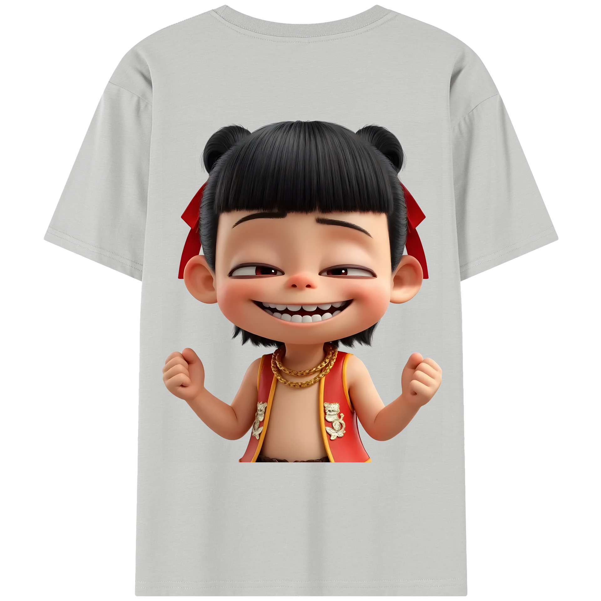 （画像用） Ne Zha 2 ナタ 魔童の大暴れ レディース半袖Tシャツ(バックプリント)