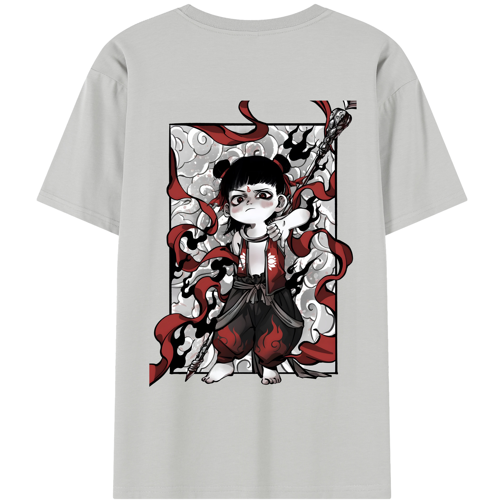 （画像用） Ne Zha 2 ナタ 魔童の大暴れ レディース半袖Tシャツ(バックプリント)