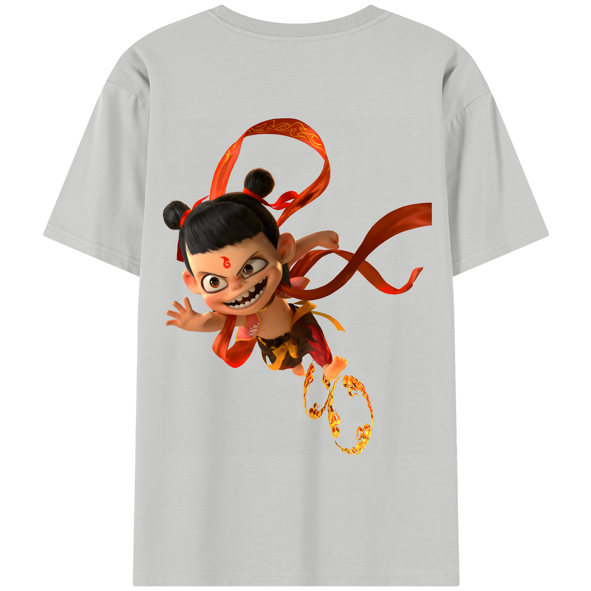 （画像用） Ne Zha 2 ナタ 魔童の大暴れ レディース半袖Tシャツ(バックプリント)