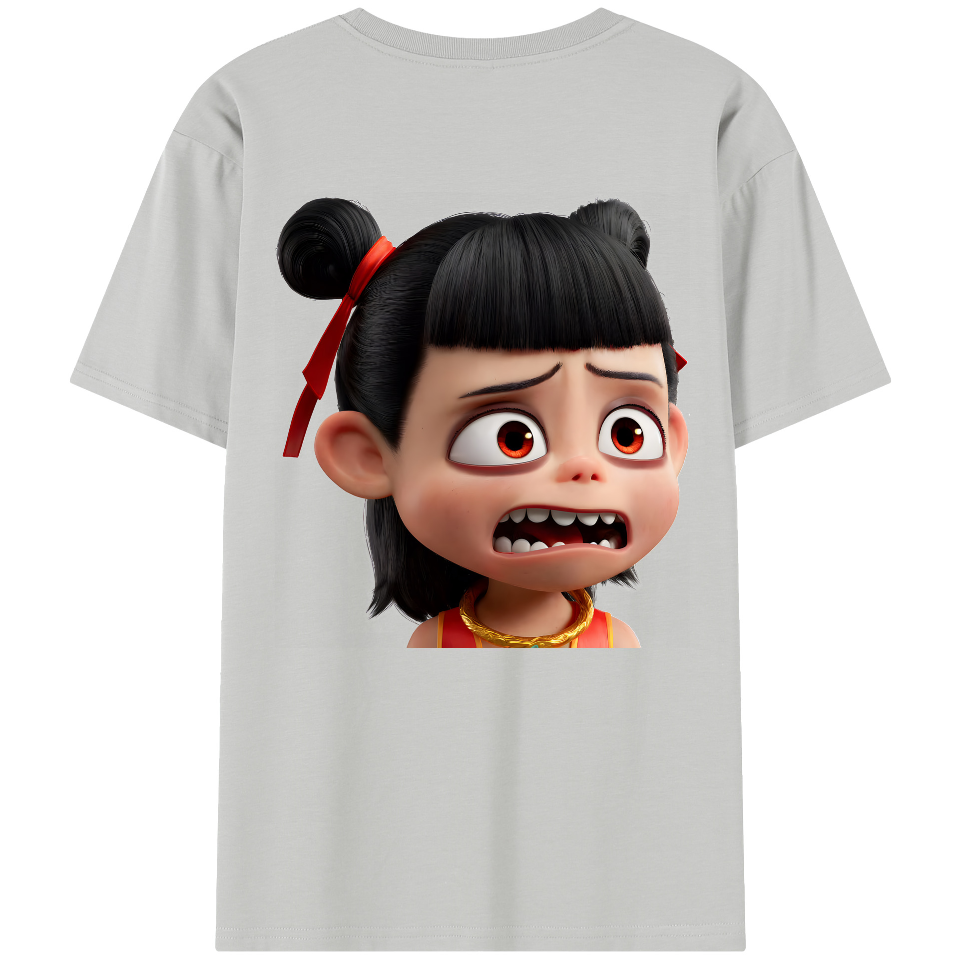 （画像用） Ne Zha 2 ナタ 魔童の大暴れ レディース半袖Tシャツ(バックプリント)