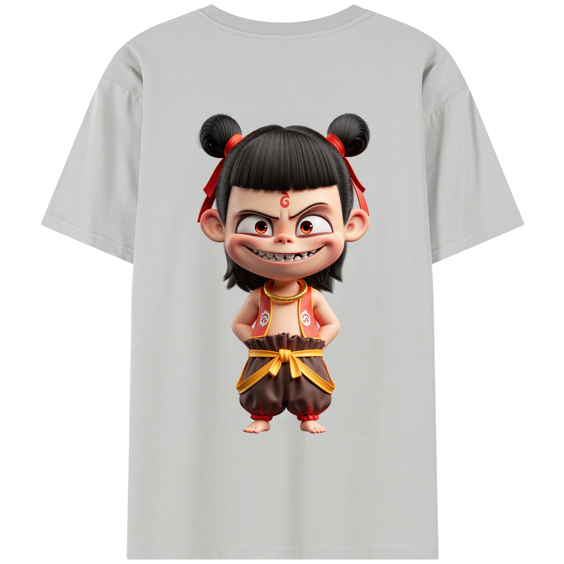 （画像用） Ne Zha 2 ナタ 魔童の大暴れ レディース半袖Tシャツ(バックプリント)