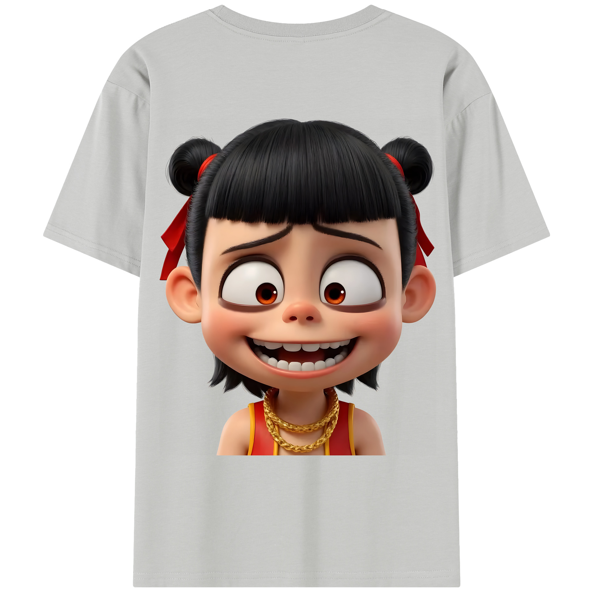 （画像用） Ne Zha 2 ナタ 魔童の大暴れ レディース半袖Tシャツ(バックプリント)