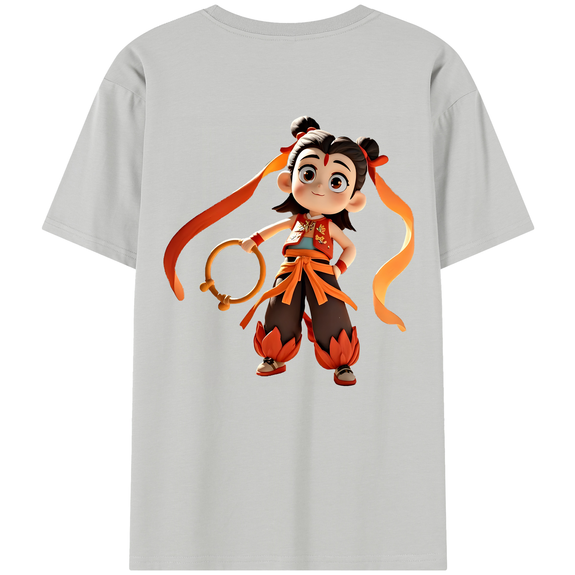 （画像用） Ne Zha 2 ナタ 魔童の大暴れ レディース半袖Tシャツ(バックプリント)
