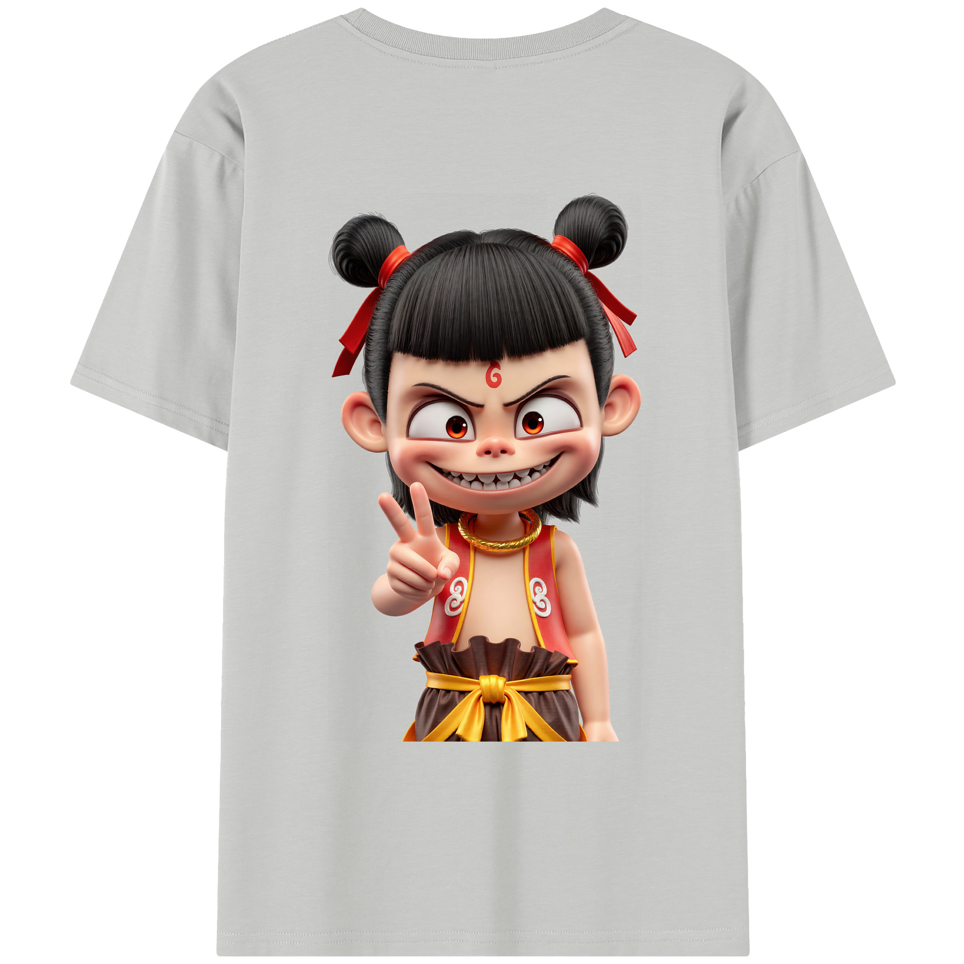 （画像用） Ne Zha 2 ナタ 魔童の大暴れ レディース半袖Tシャツ(バックプリント)