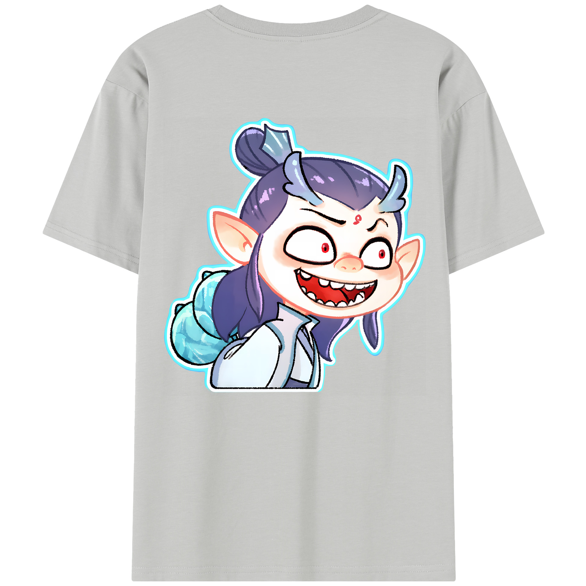（画像用） Ne Zha 2 ナタ 魔童の大暴れ レディース半袖Tシャツ(バックプリント)
