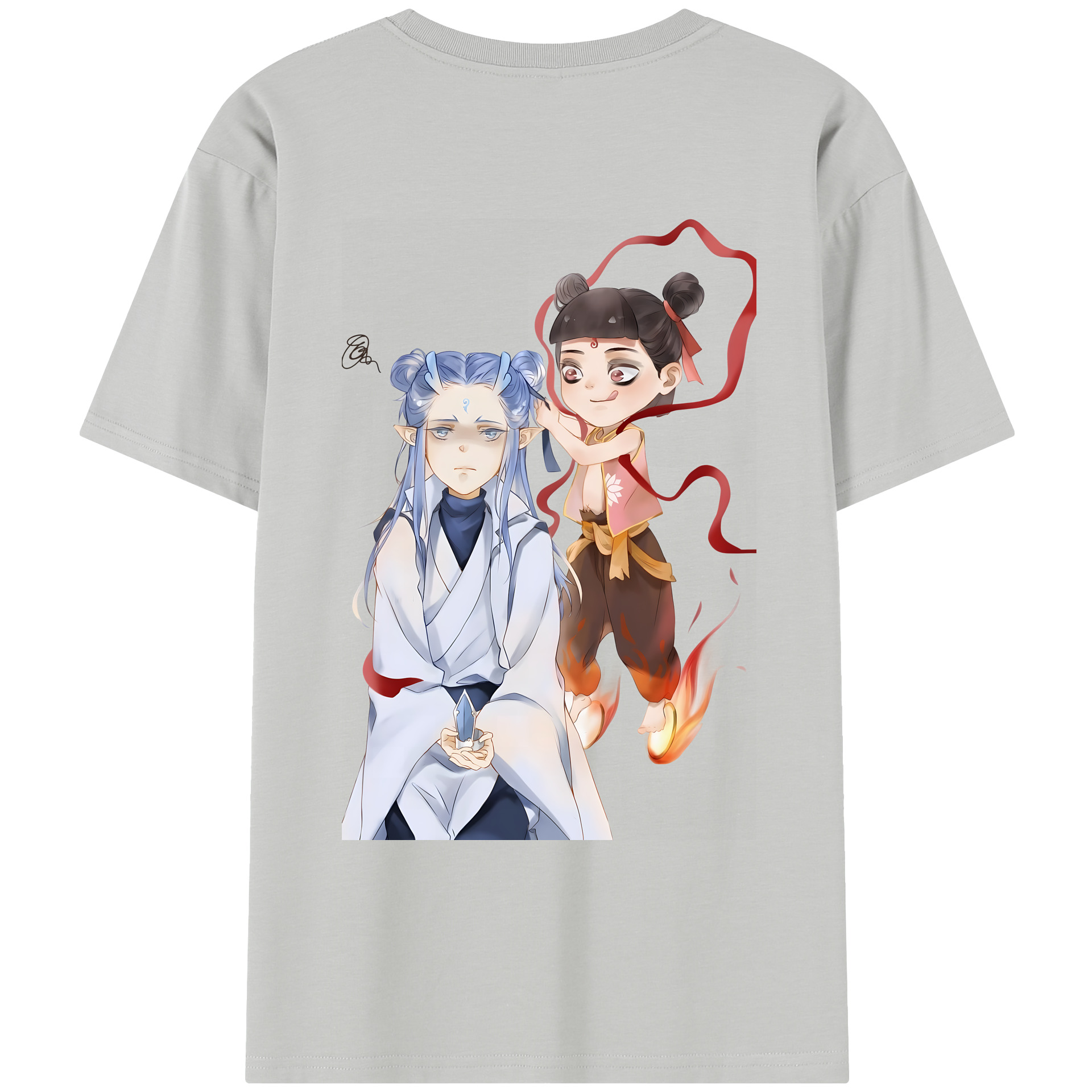 （画像用） Ne Zha 2 ナタ 魔童の大暴れ レディース半袖Tシャツ(バックプリント)