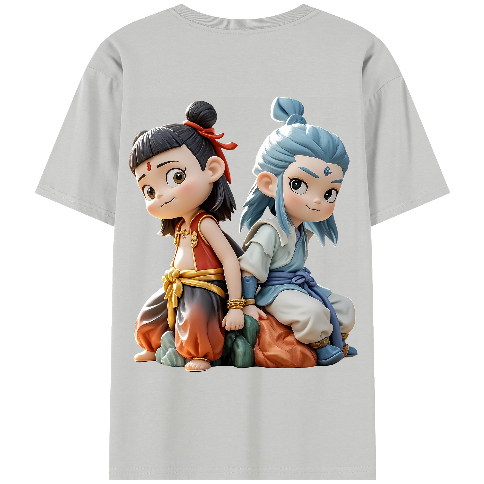 （画像用） Ne Zha 2 ナタ 魔童の大暴れ レディース半袖Tシャツ(バックプリント)