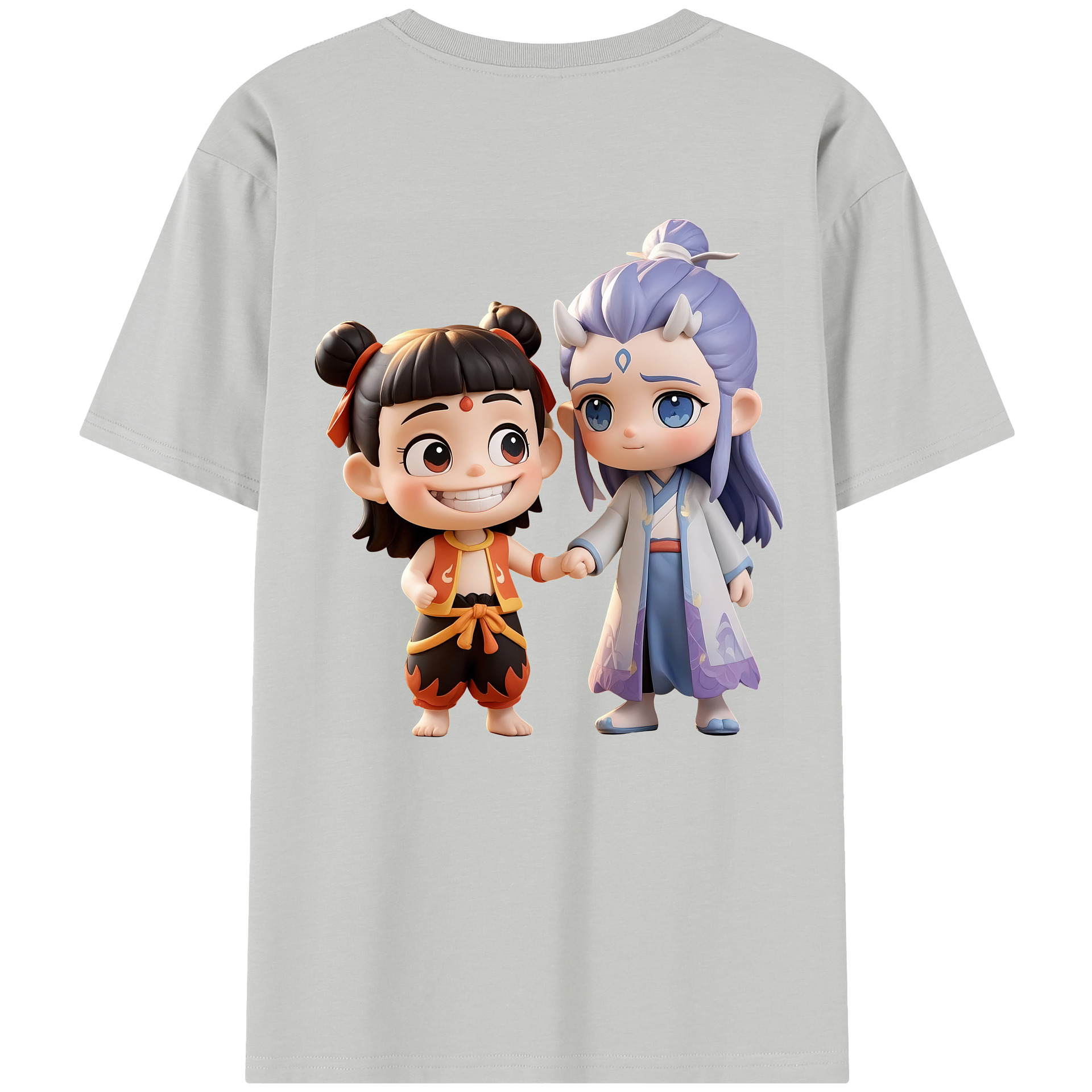 （画像用） Ne Zha 2 ナタ 魔童の大暴れ レディース半袖Tシャツ(バックプリント)