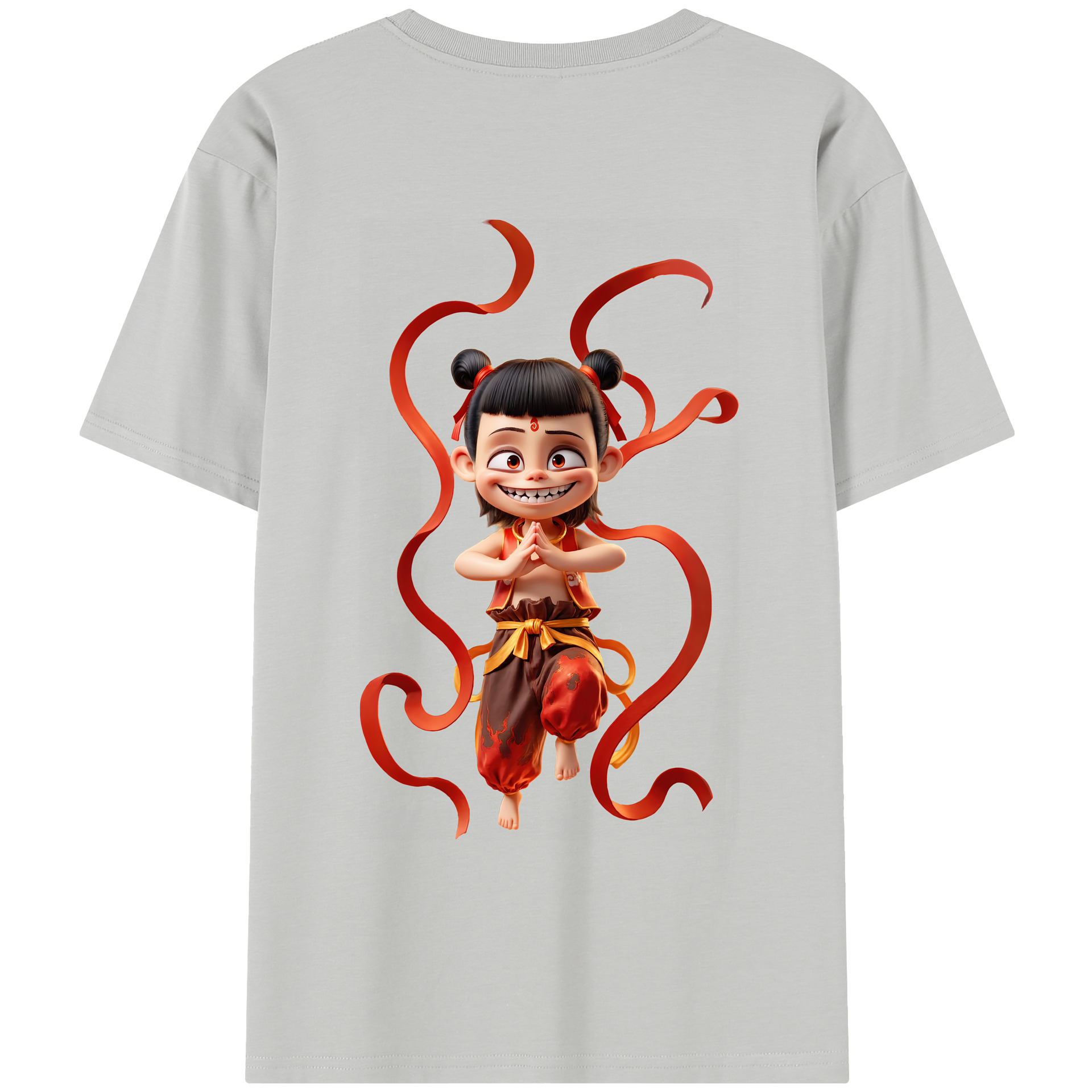 （画像用） Ne Zha 2 ナタ 魔童の大暴れ レディース半袖Tシャツ(バックプリント)