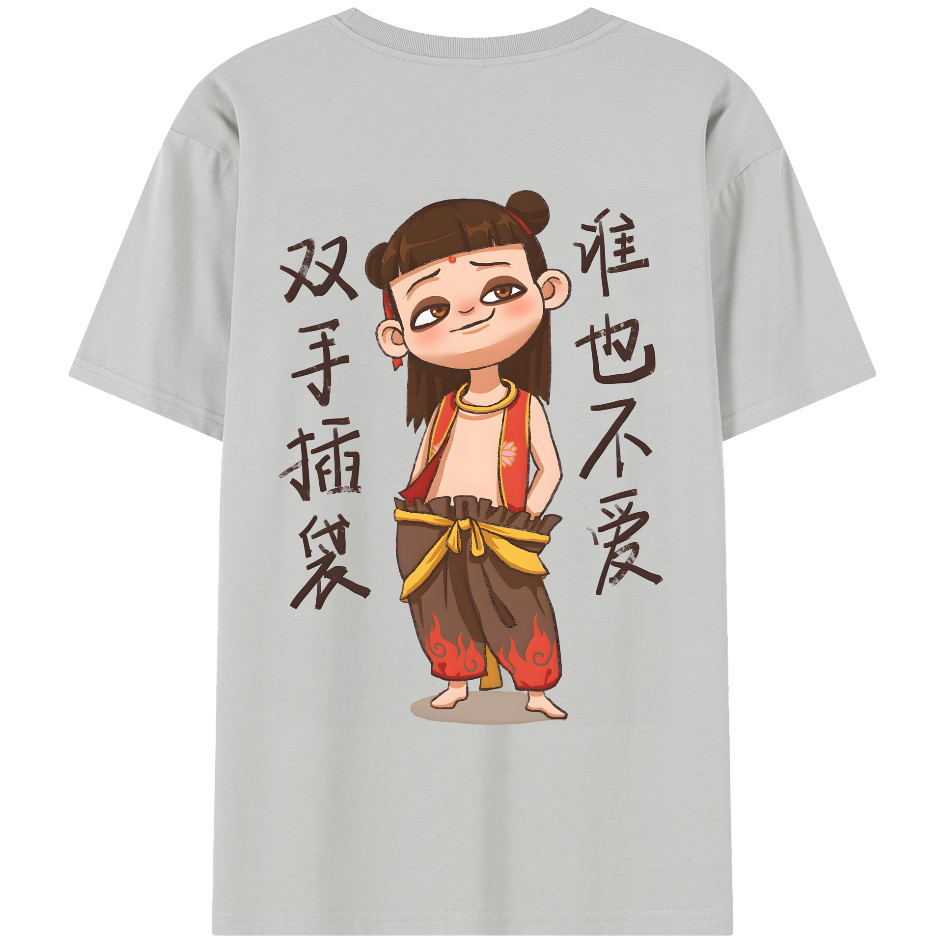 （画像用） Ne Zha 2 ナタ 魔童の大暴れ レディース半袖Tシャツ(バックプリント)