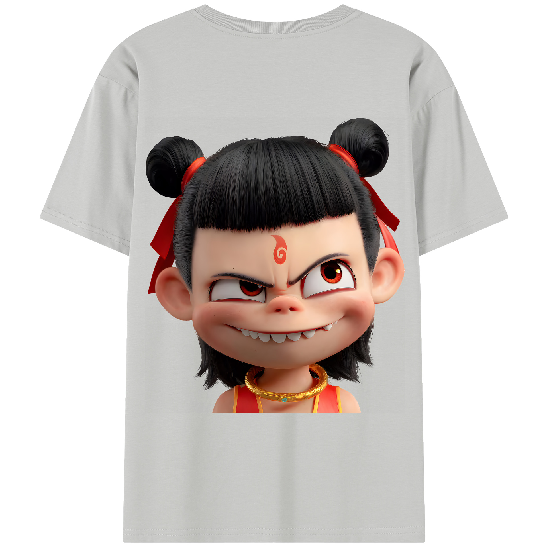 （画像用） Ne Zha 2 ナタ 魔童の大暴れ レディース半袖Tシャツ(バックプリント)