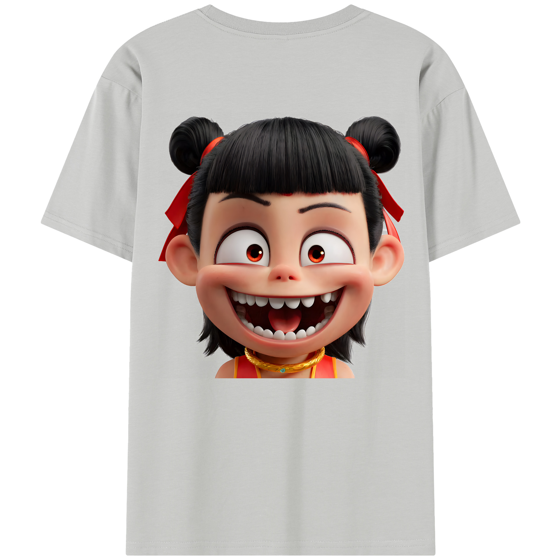 （画像用） Ne Zha 2 ナタ 魔童の大暴れ レディース半袖Tシャツ(バックプリント)