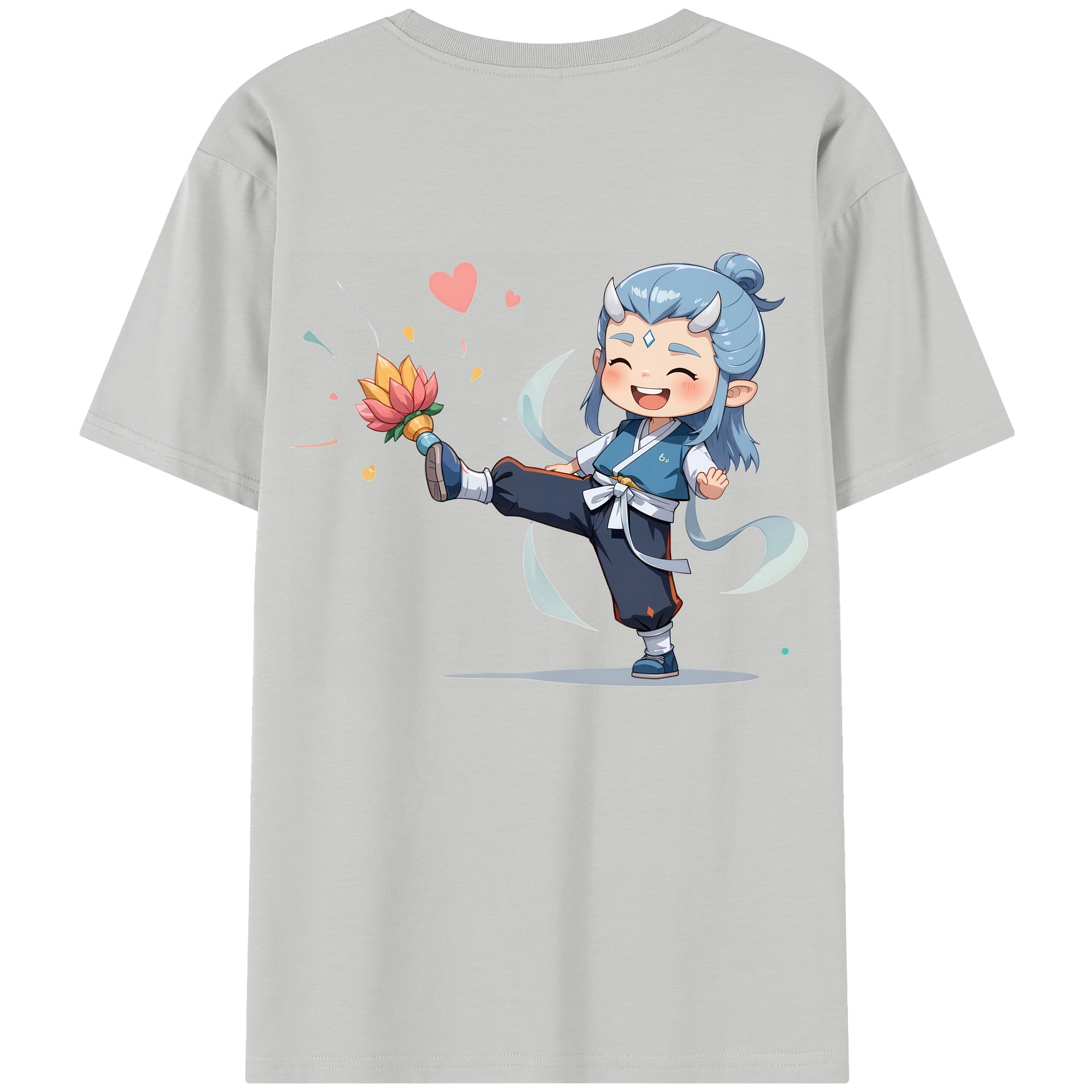 （画像用） Ne Zha 2 ナタ 魔童の大暴れ レディース半袖Tシャツ(バックプリント)