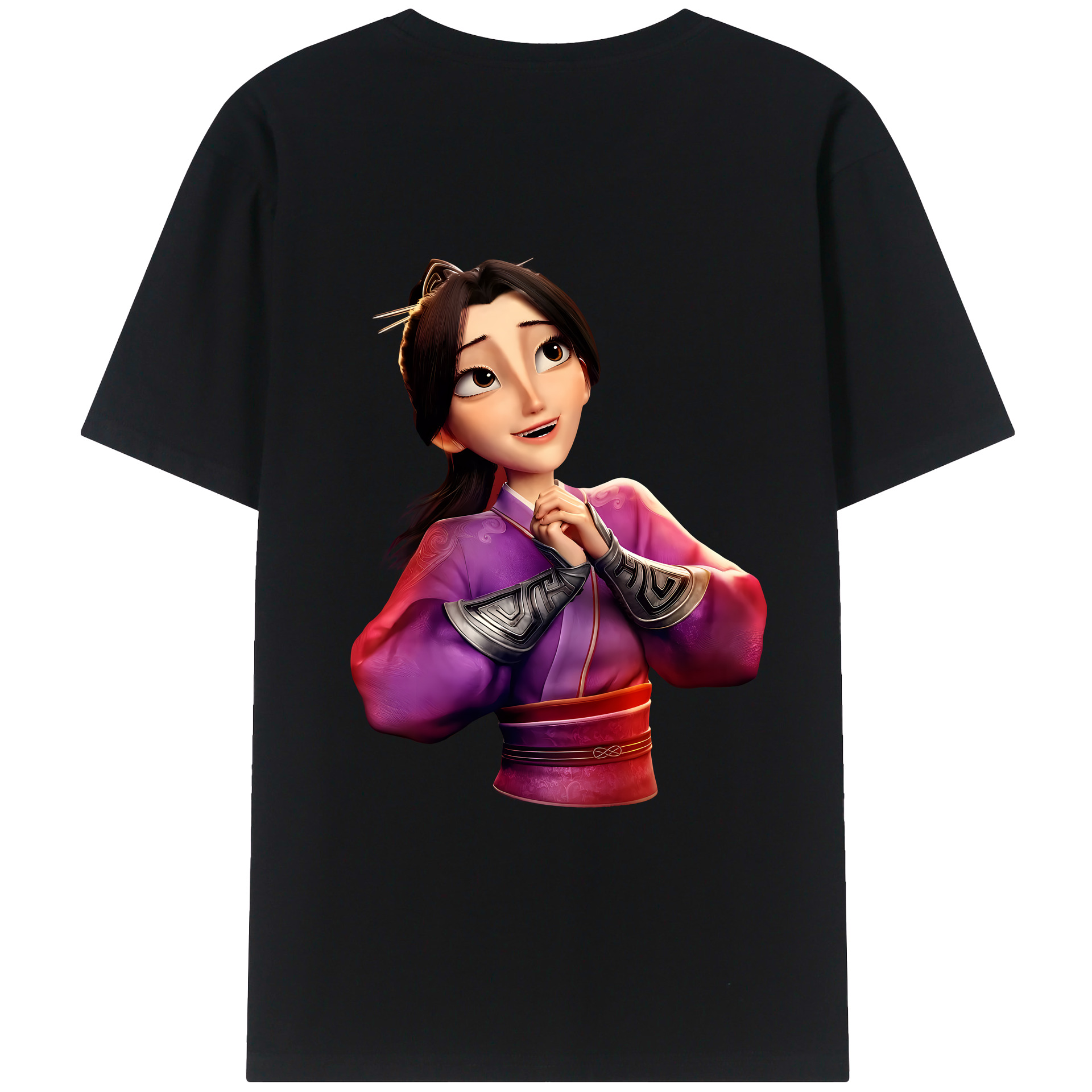 （画像用） Ne Zha 2 ナタ 魔童の大暴れ レディース半袖Tシャツ(バックプリント)