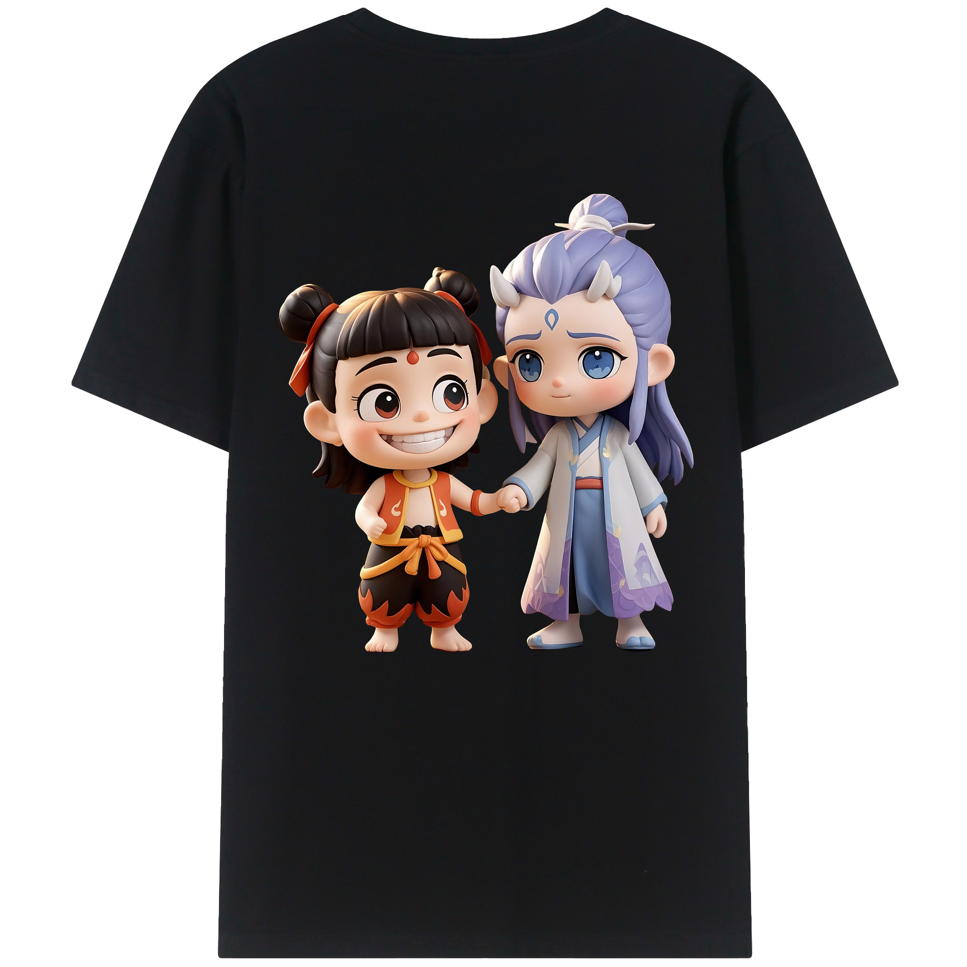 （画像用） Ne Zha 2 ナタ 魔童の大暴れ レディース半袖Tシャツ(バックプリント)