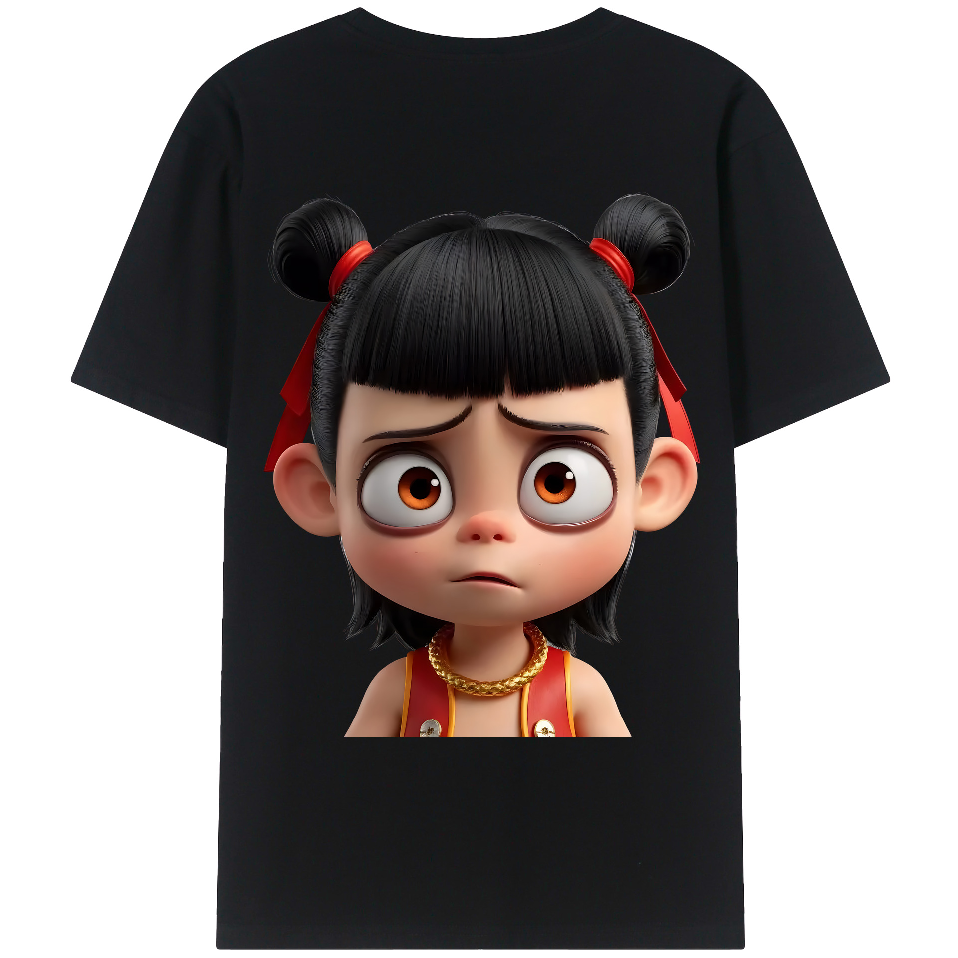 （画像用） Ne Zha 2 ナタ 魔童の大暴れ レディース半袖Tシャツ(バックプリント)
