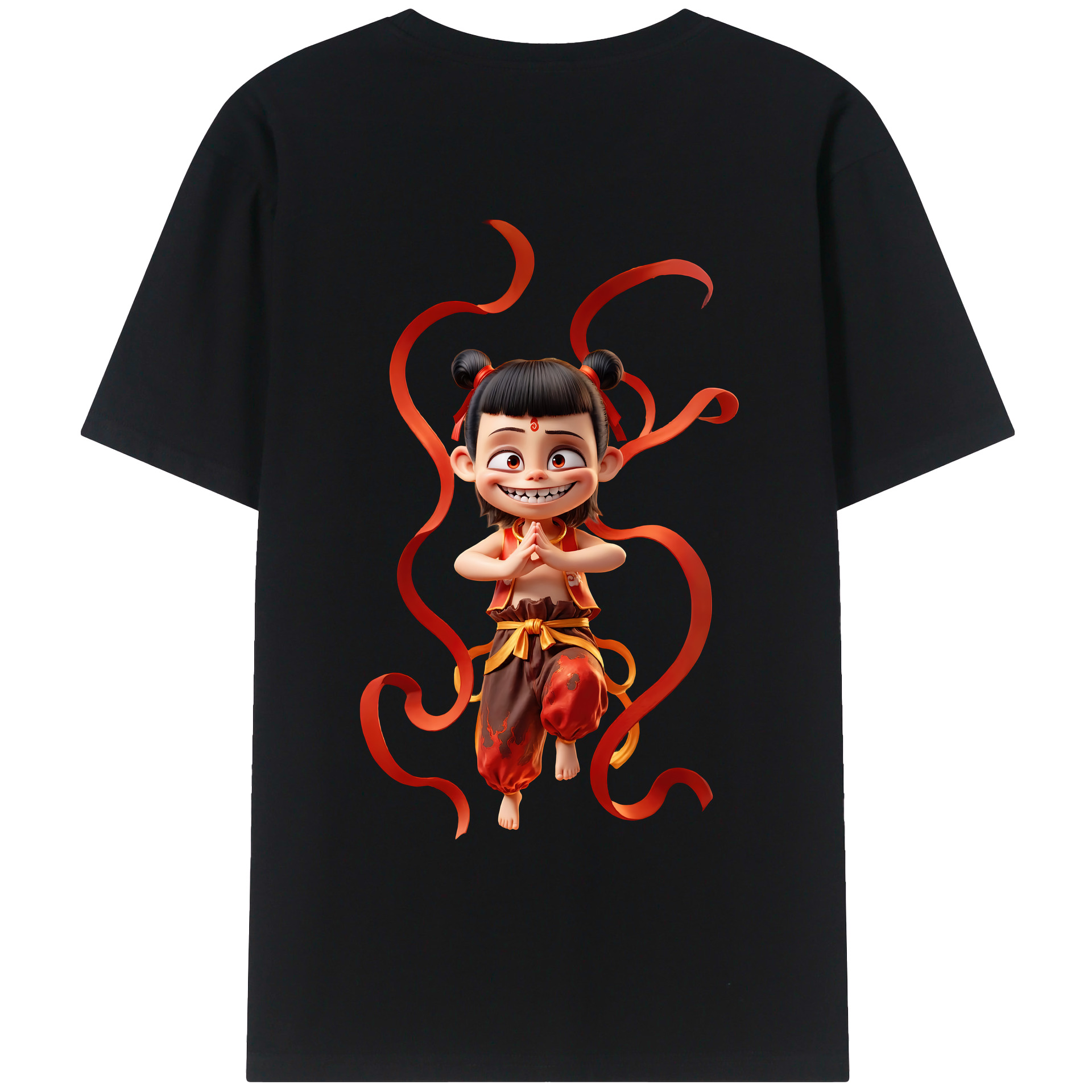 （画像用） Ne Zha 2 ナタ 魔童の大暴れ レディース半袖Tシャツ(バックプリント)