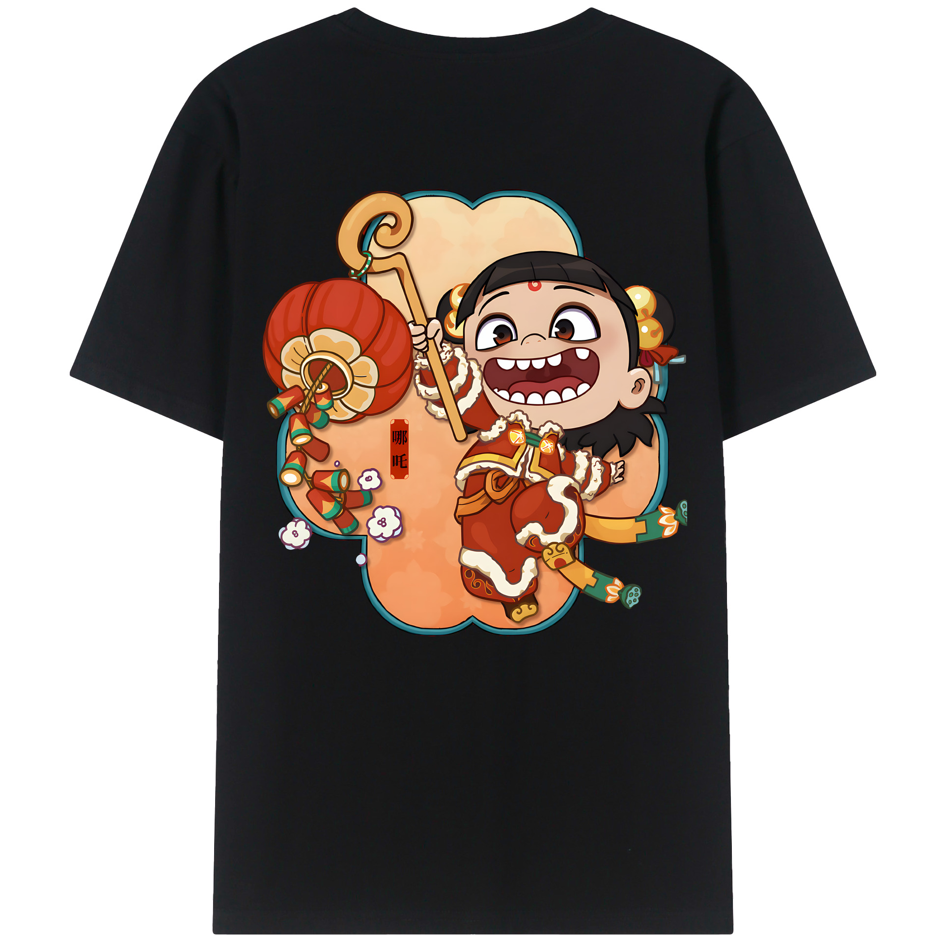 （画像用） Ne Zha 2 ナタ 魔童の大暴れ レディース半袖Tシャツ(バックプリント)