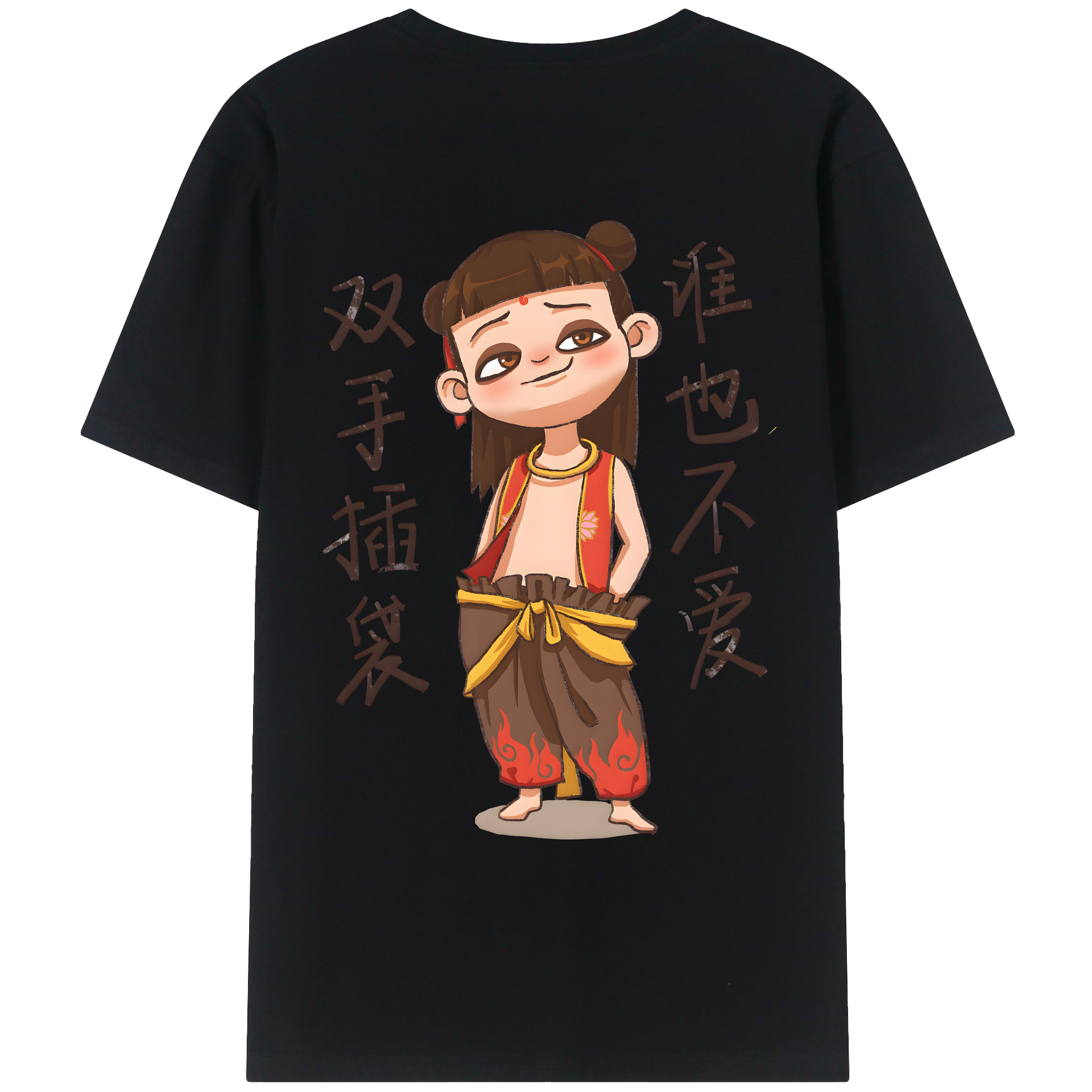 （画像用） Ne Zha 2 ナタ 魔童の大暴れ レディース半袖Tシャツ(バックプリント)
