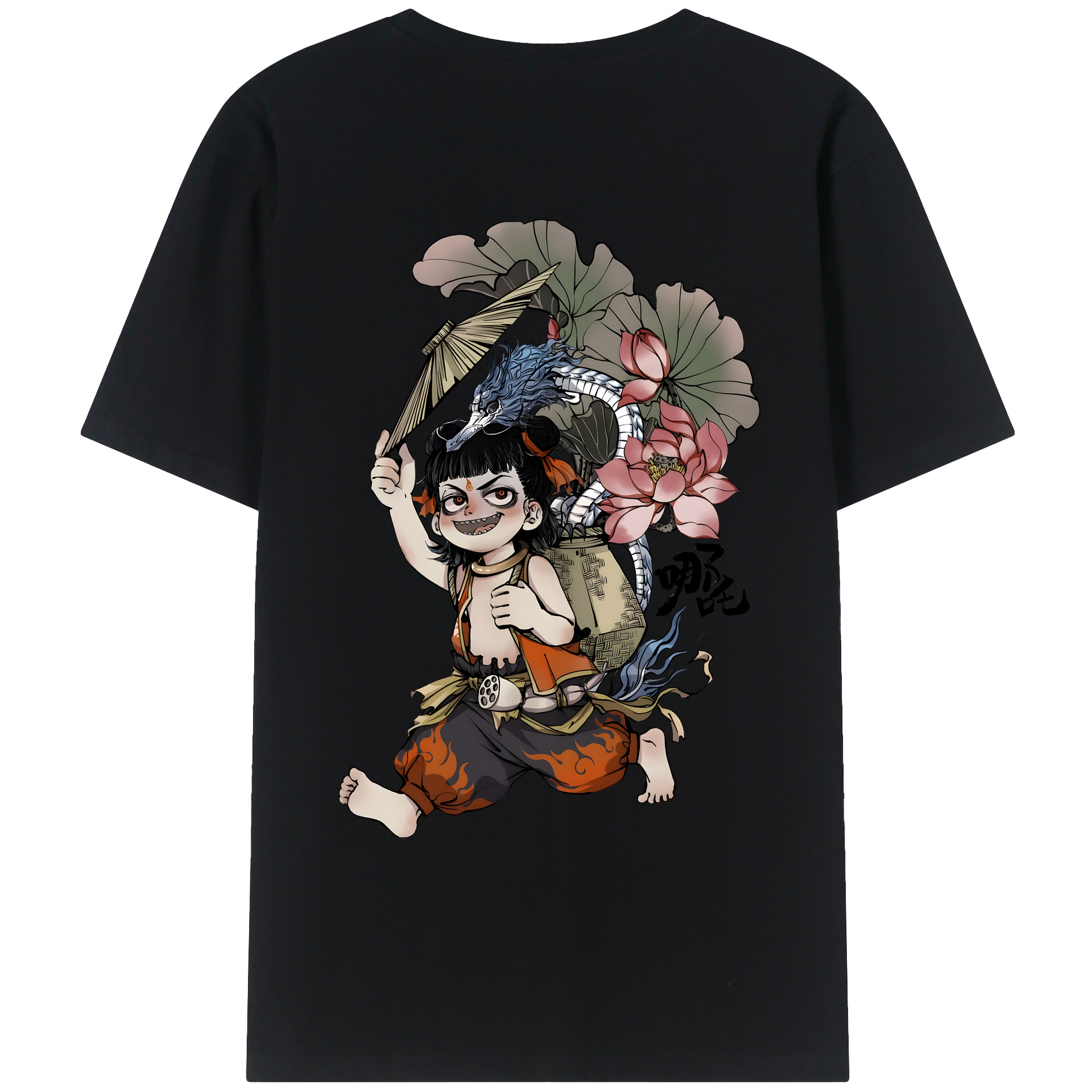 （画像用） Ne Zha 2 ナタ 魔童の大暴れ レディース半袖Tシャツ(バックプリント)