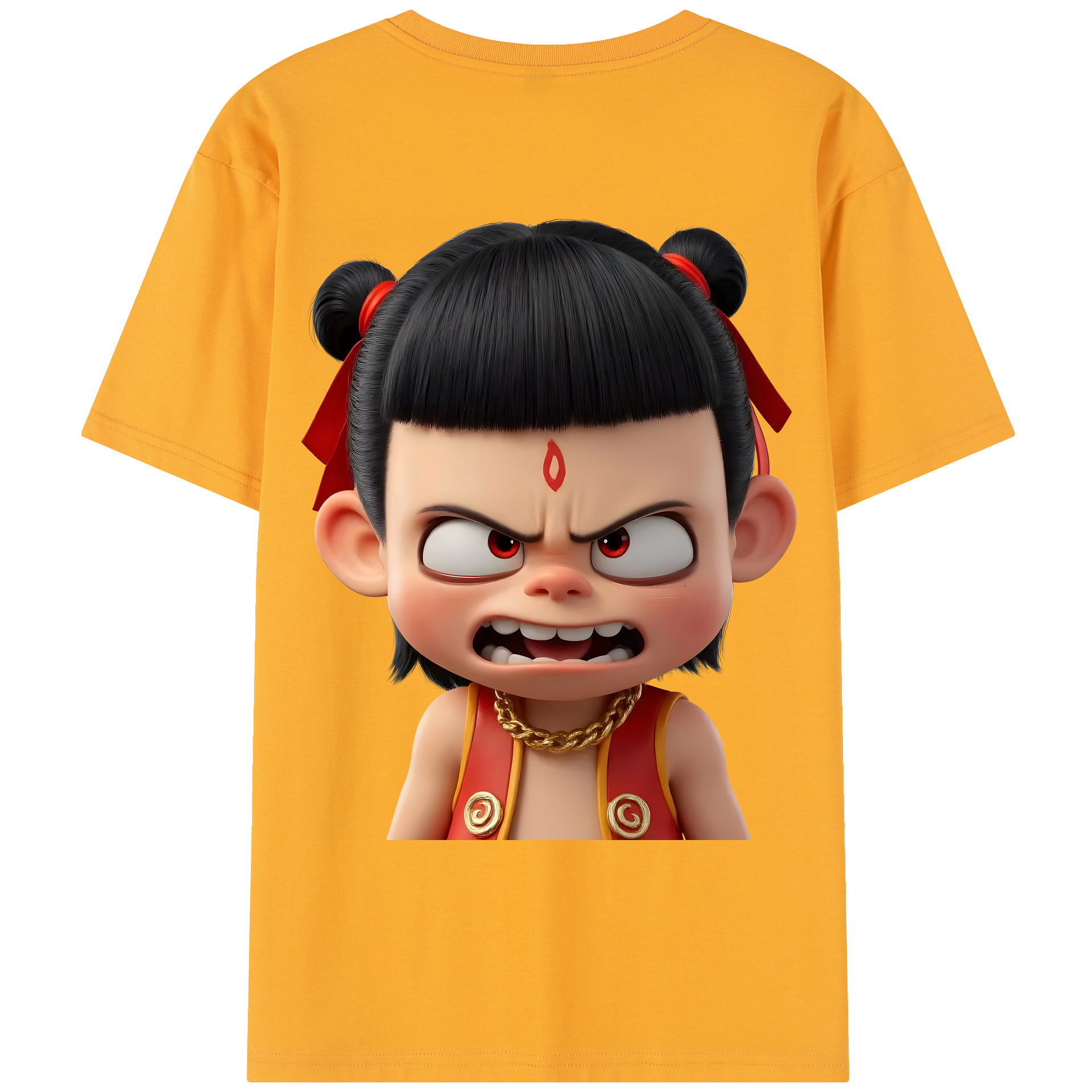 （画像用） Ne Zha 2 ナタ 魔童の大暴れ レディース半袖Tシャツ(バックプリント)
