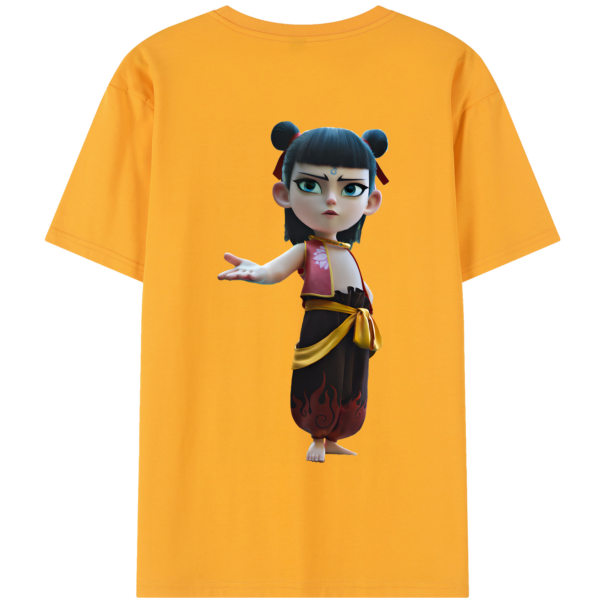 （画像用） Ne Zha 2 ナタ 魔童の大暴れ レディース半袖Tシャツ(バックプリント)