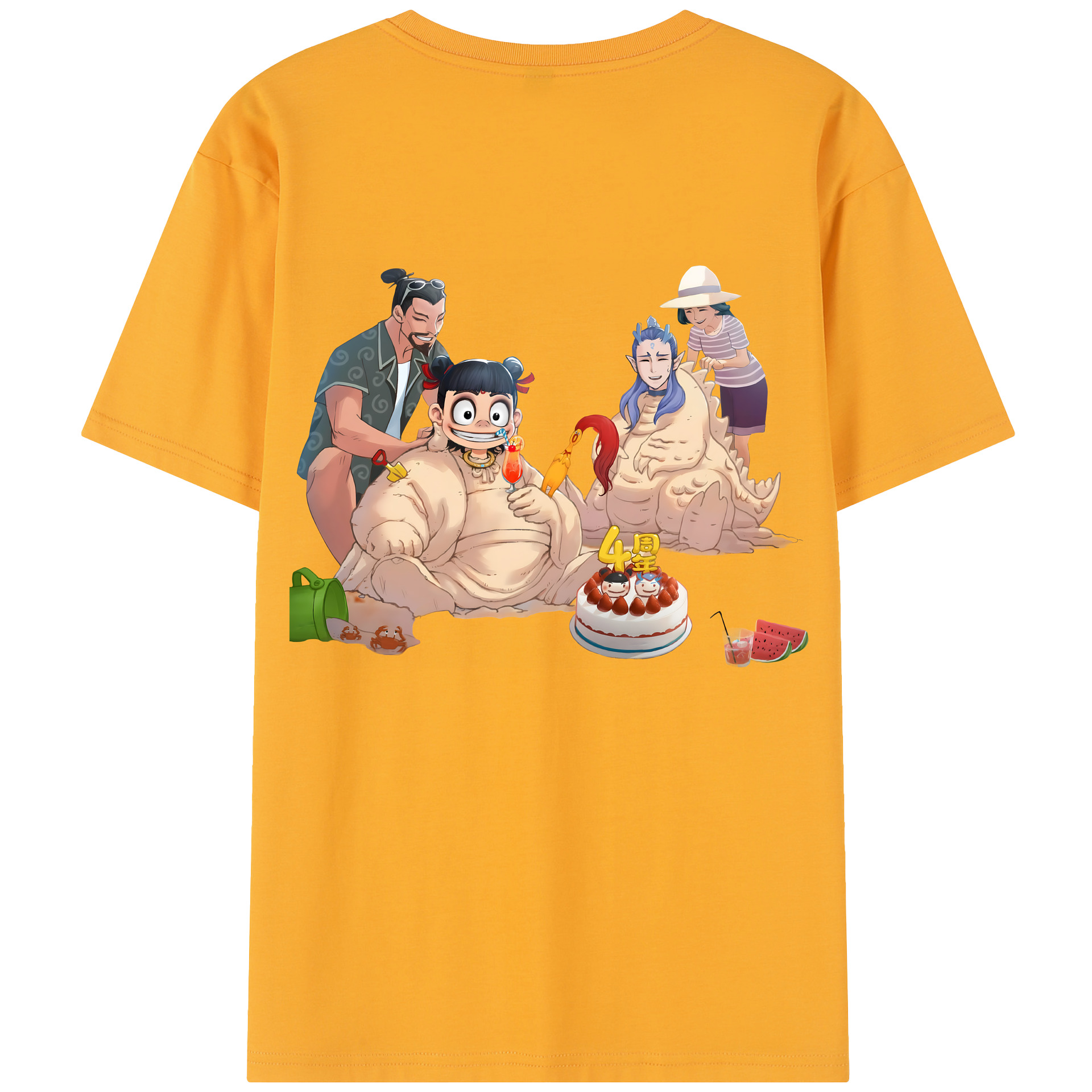 （画像用） Ne Zha 2 ナタ 魔童の大暴れ レディース半袖Tシャツ(バックプリント)