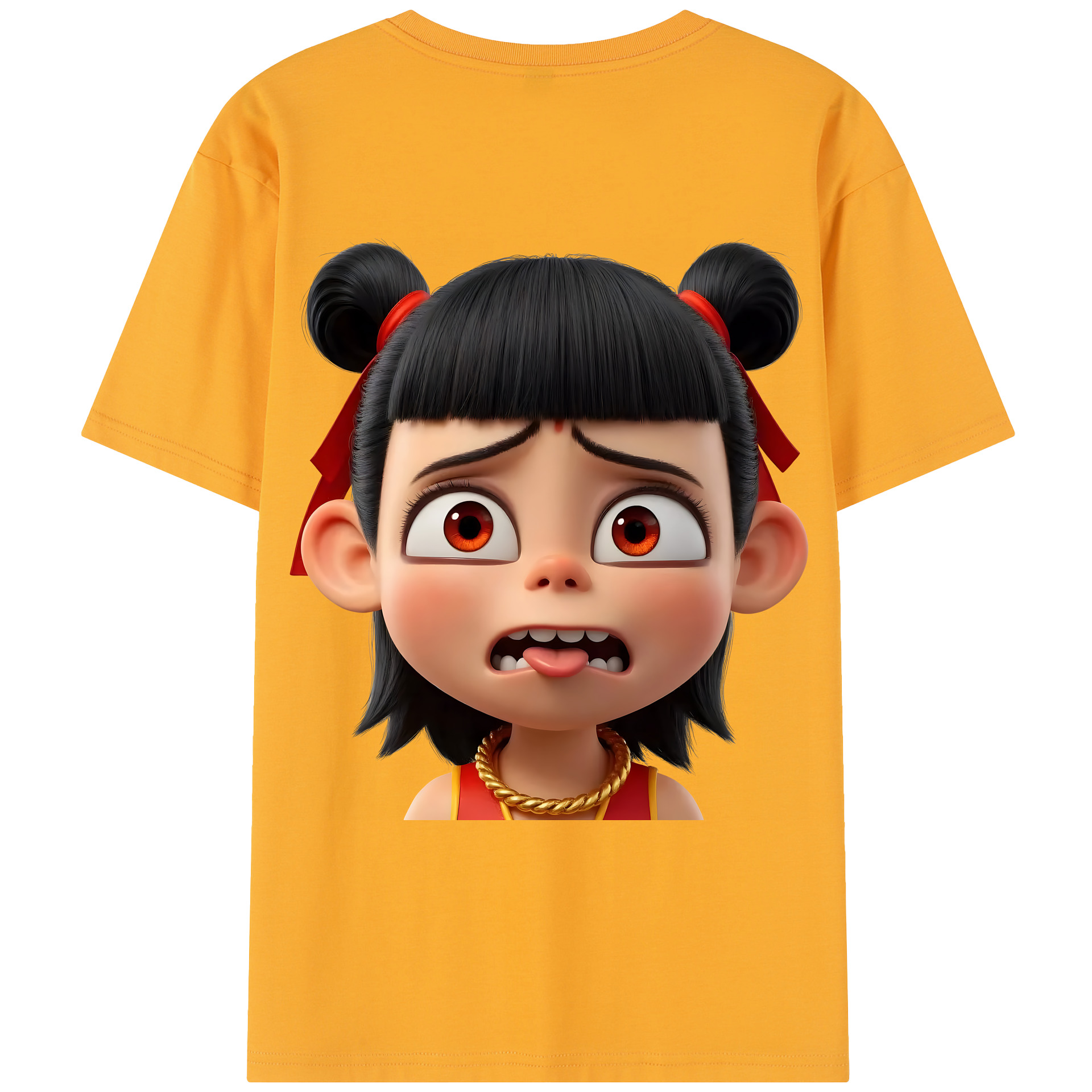 （画像用） Ne Zha 2 ナタ 魔童の大暴れ レディース半袖Tシャツ(バックプリント)