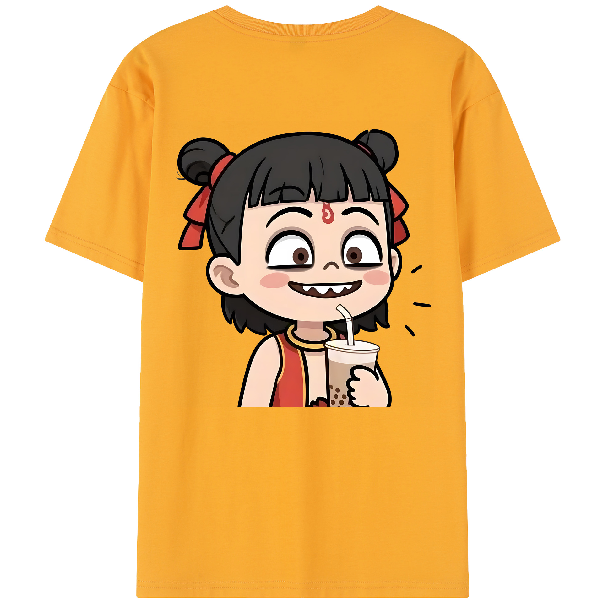 （画像用） Ne Zha 2 ナタ 魔童の大暴れ レディース半袖Tシャツ(バックプリント)
