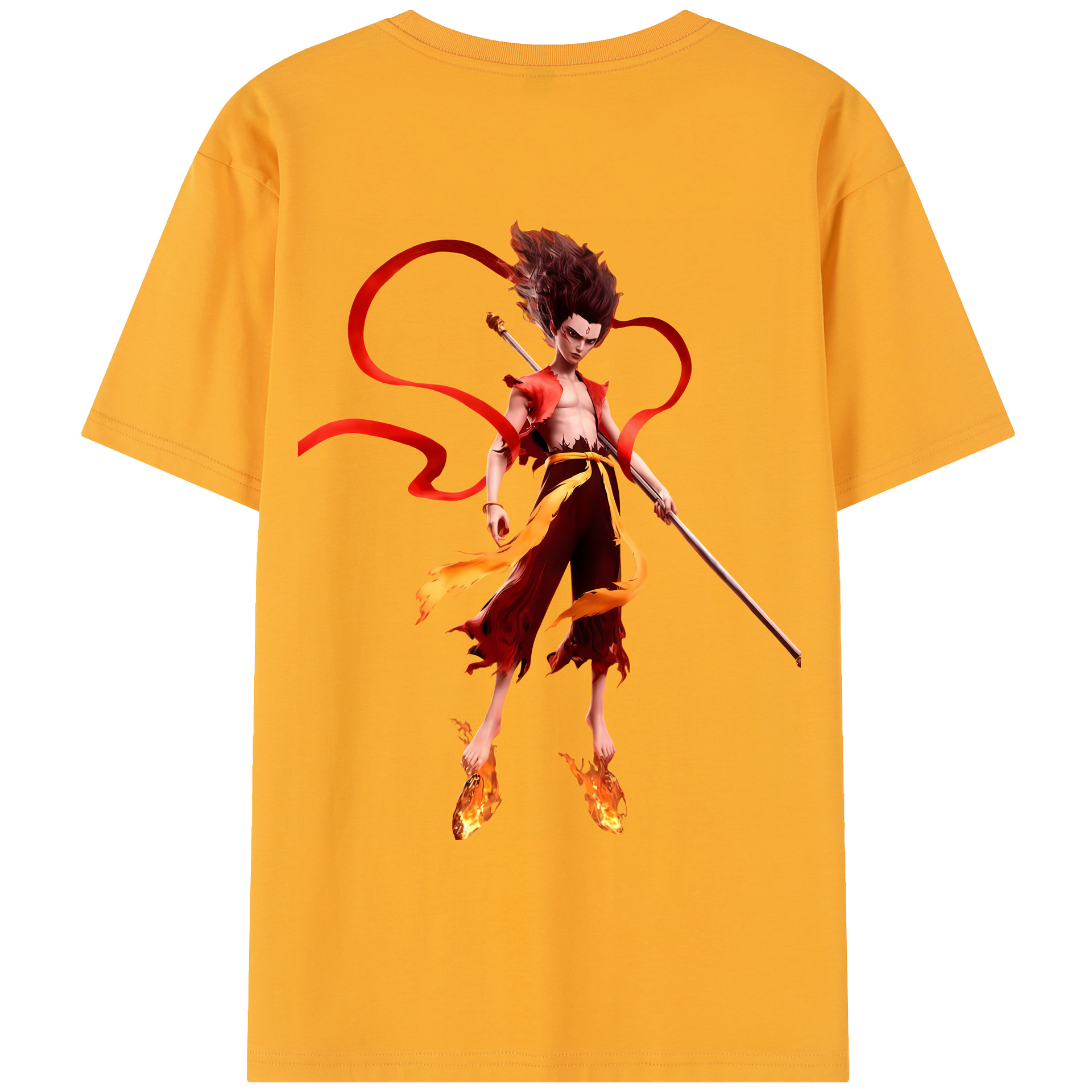 （画像用） Ne Zha 2 ナタ 魔童の大暴れ レディース半袖Tシャツ(バックプリント)