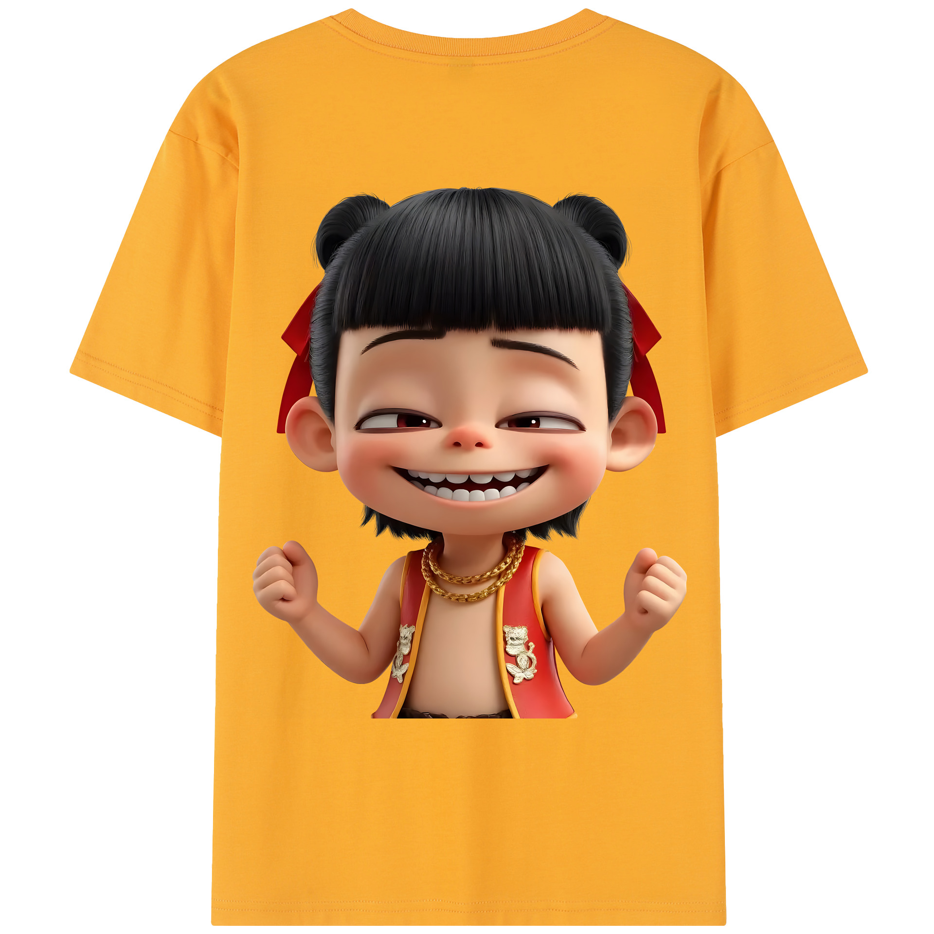 （画像用） Ne Zha 2 ナタ 魔童の大暴れ レディース半袖Tシャツ(バックプリント)