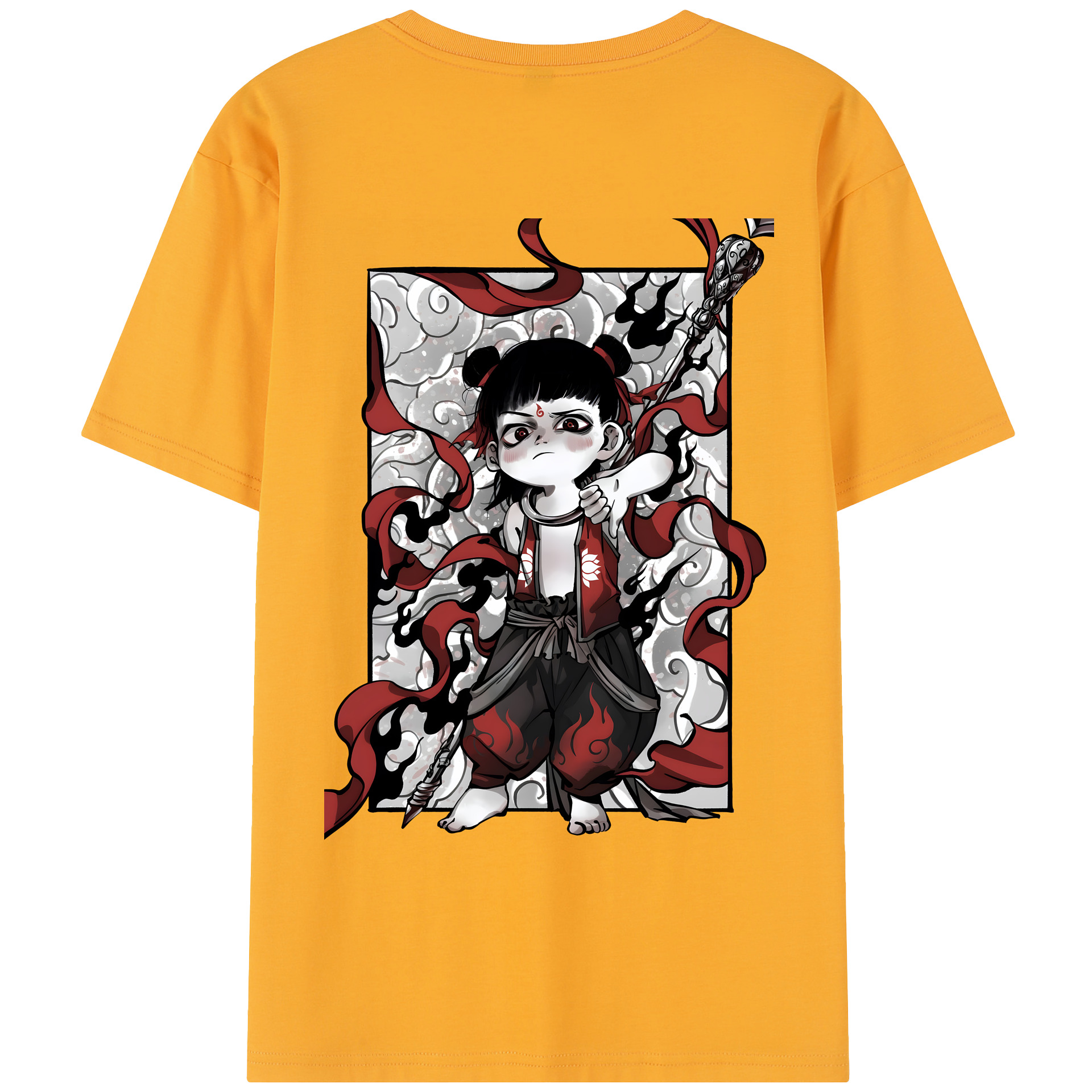（画像用） Ne Zha 2 ナタ 魔童の大暴れ レディース半袖Tシャツ(バックプリント)