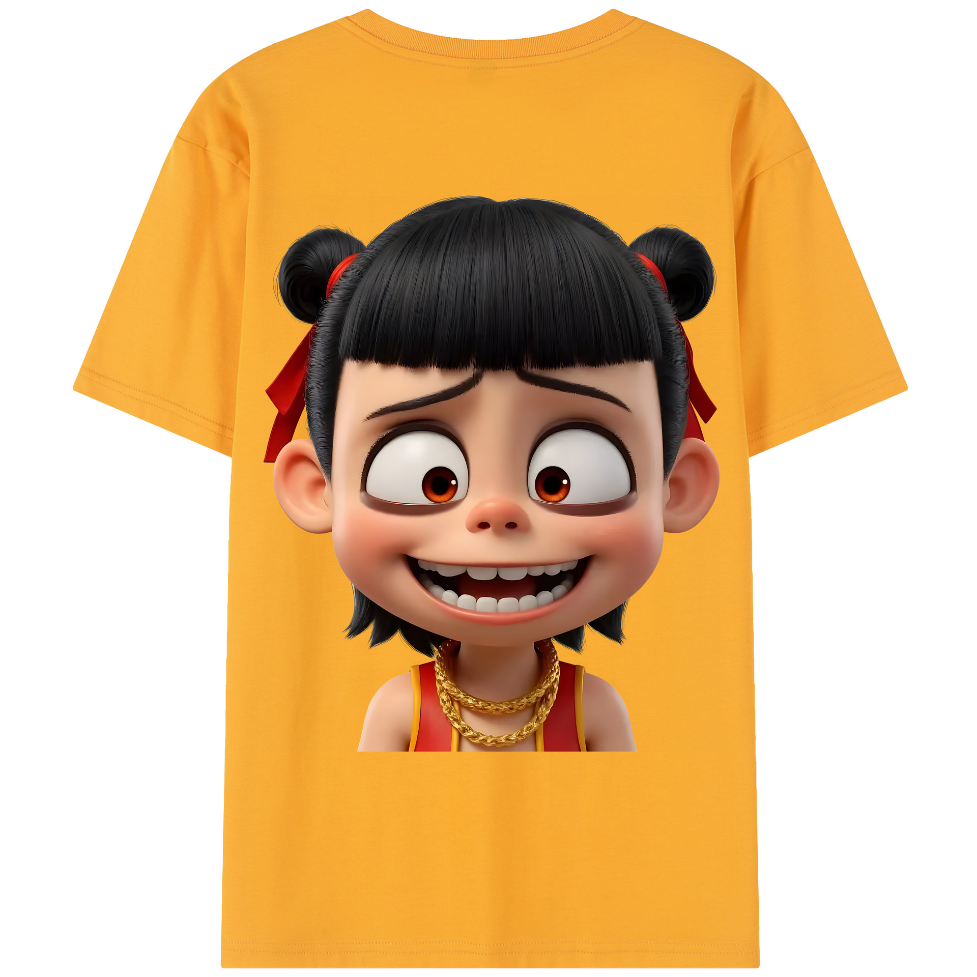 （画像用） Ne Zha 2 ナタ 魔童の大暴れ レディース半袖Tシャツ(バックプリント)