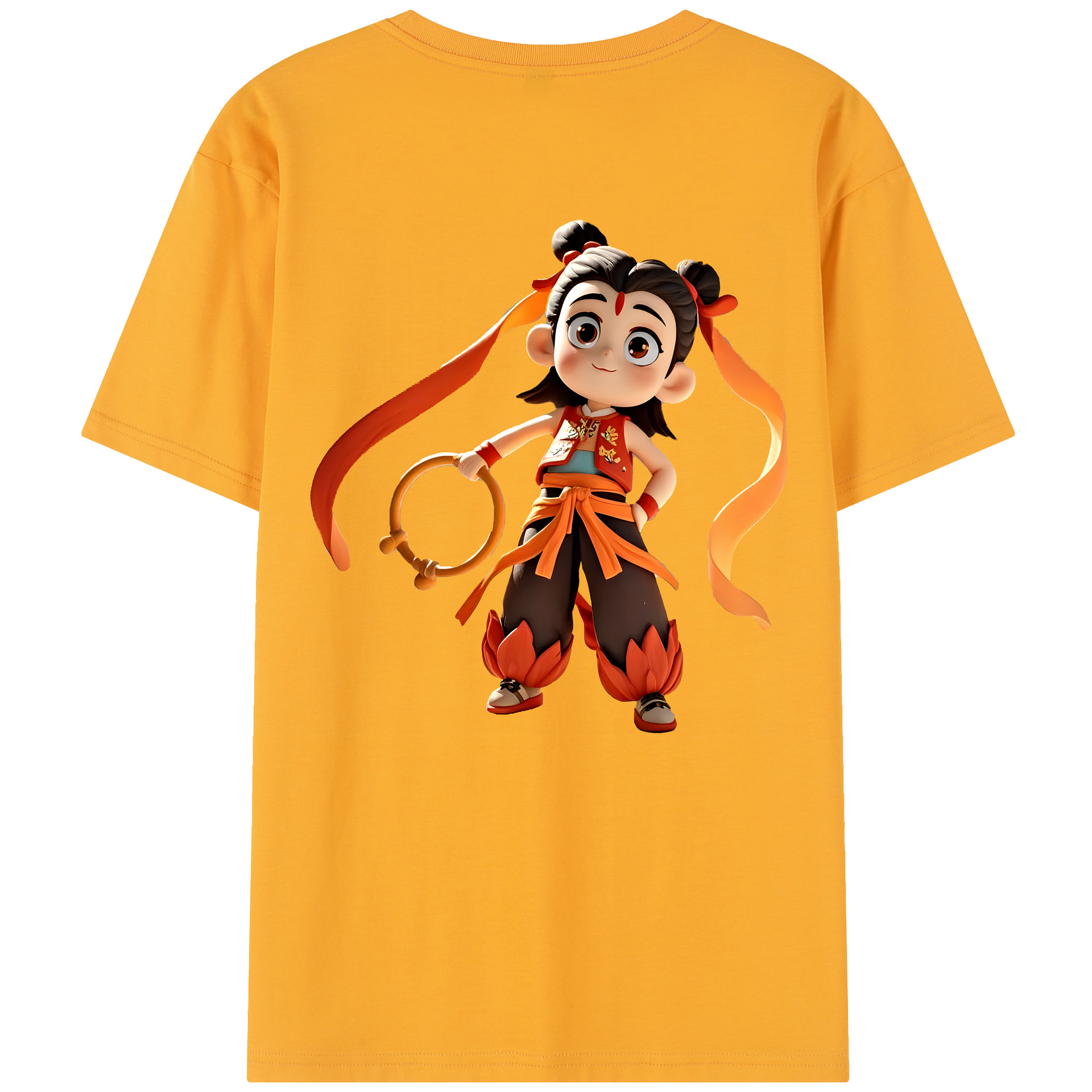 （画像用） Ne Zha 2 ナタ 魔童の大暴れ レディース半袖Tシャツ(バックプリント)