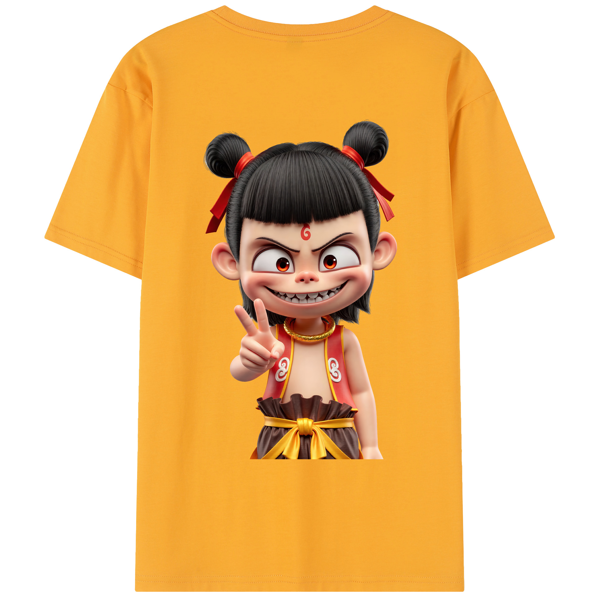 （画像用） Ne Zha 2 ナタ 魔童の大暴れ レディース半袖Tシャツ(バックプリント)