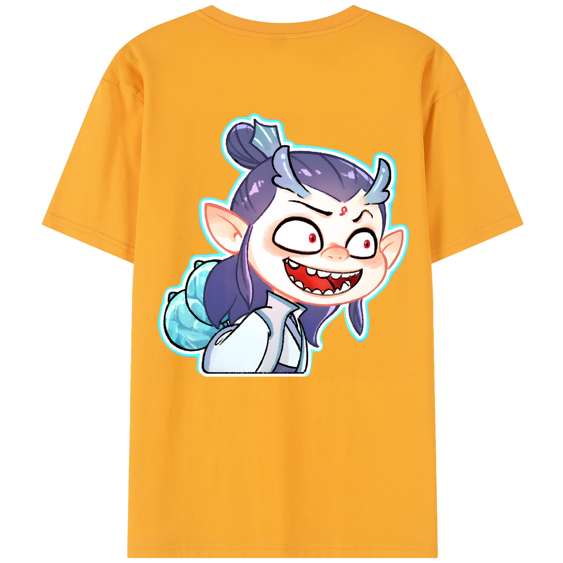 （画像用） Ne Zha 2 ナタ 魔童の大暴れ レディース半袖Tシャツ(バックプリント)