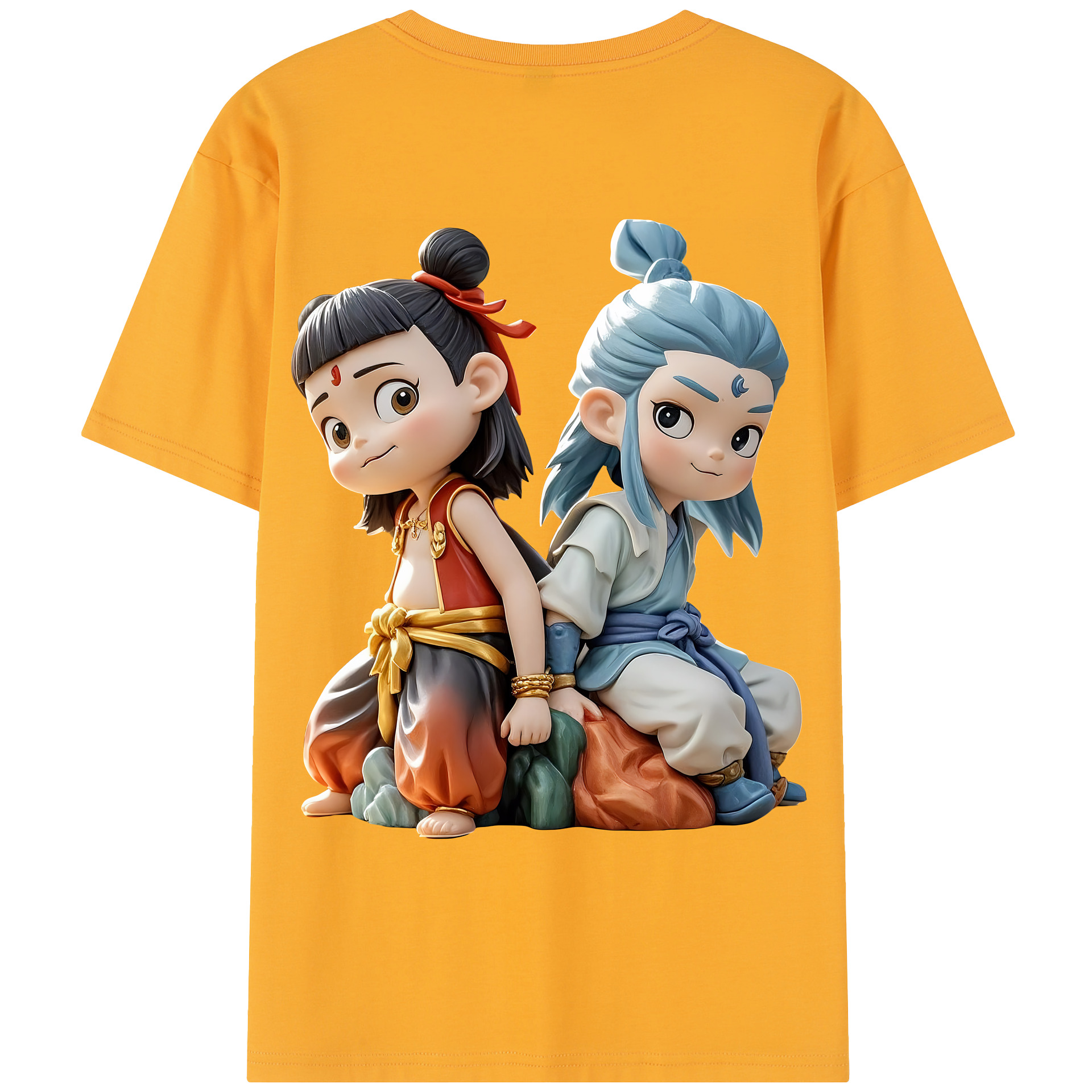 （画像用） Ne Zha 2 ナタ 魔童の大暴れ レディース半袖Tシャツ(バックプリント)