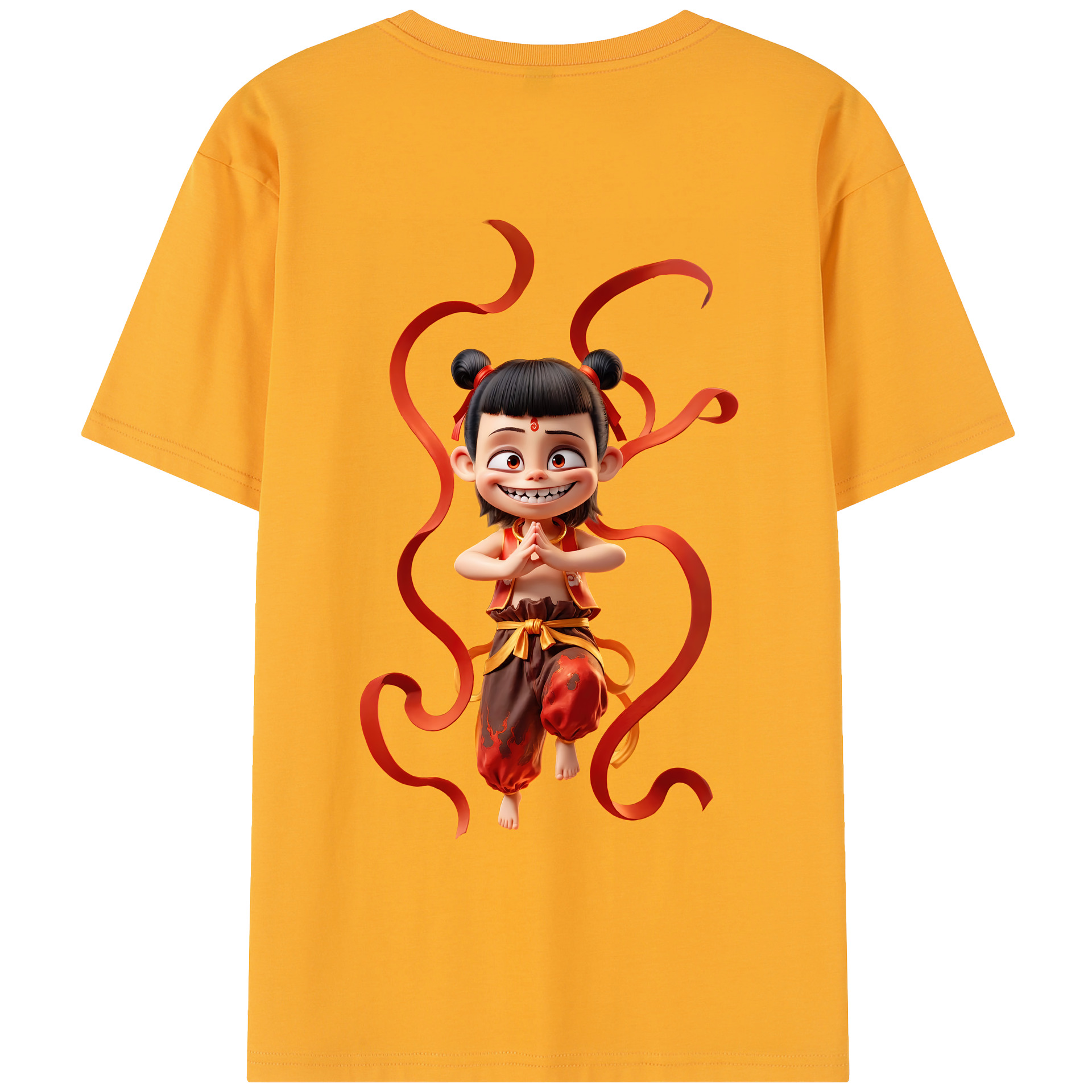 （画像用） Ne Zha 2 ナタ 魔童の大暴れ レディース半袖Tシャツ(バックプリント)