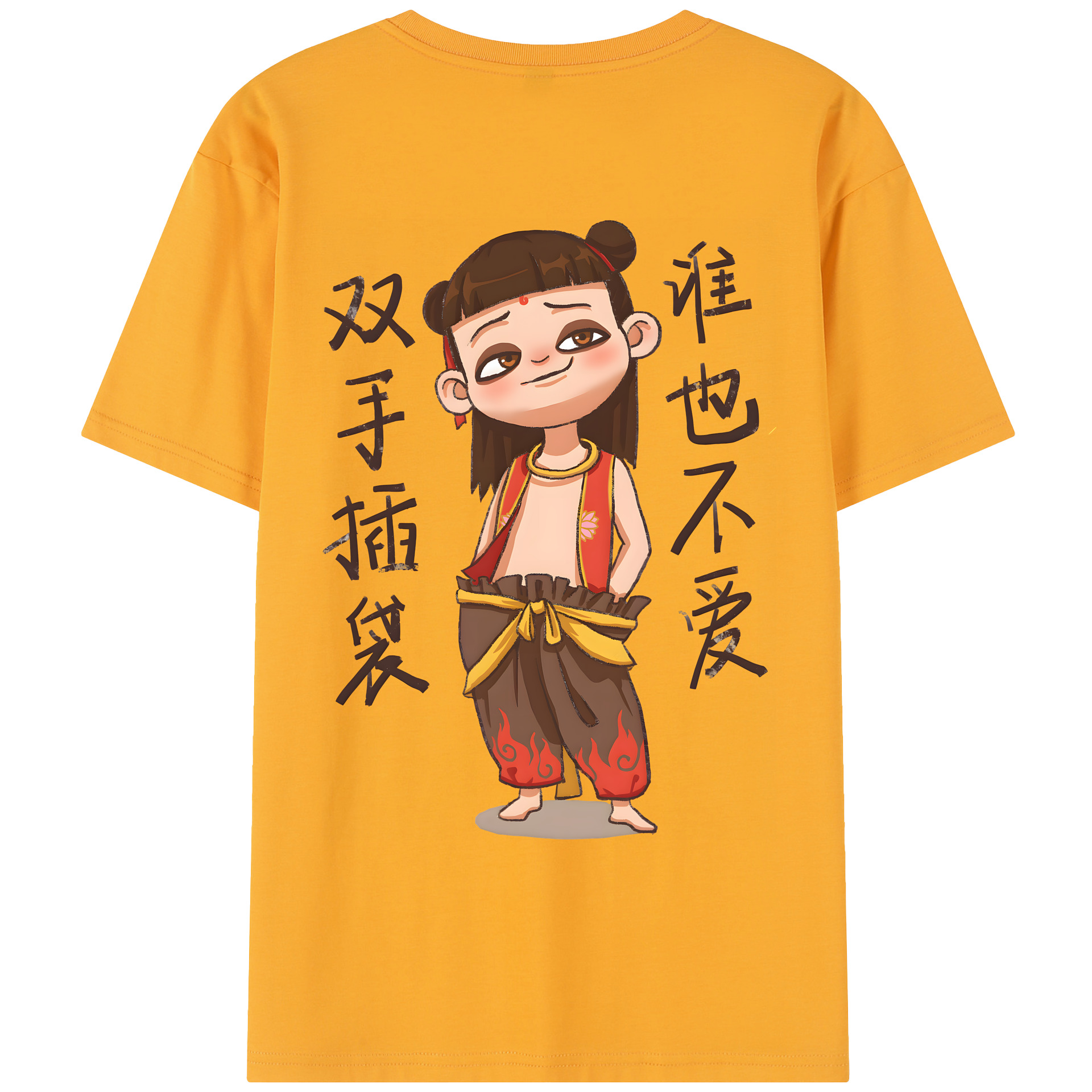 （画像用） Ne Zha 2 ナタ 魔童の大暴れ レディース半袖Tシャツ(バックプリント)