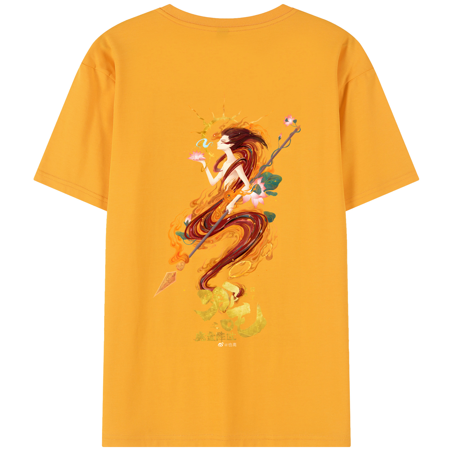 （画像用） Ne Zha 2 ナタ 魔童の大暴れ レディース半袖Tシャツ(バックプリント)