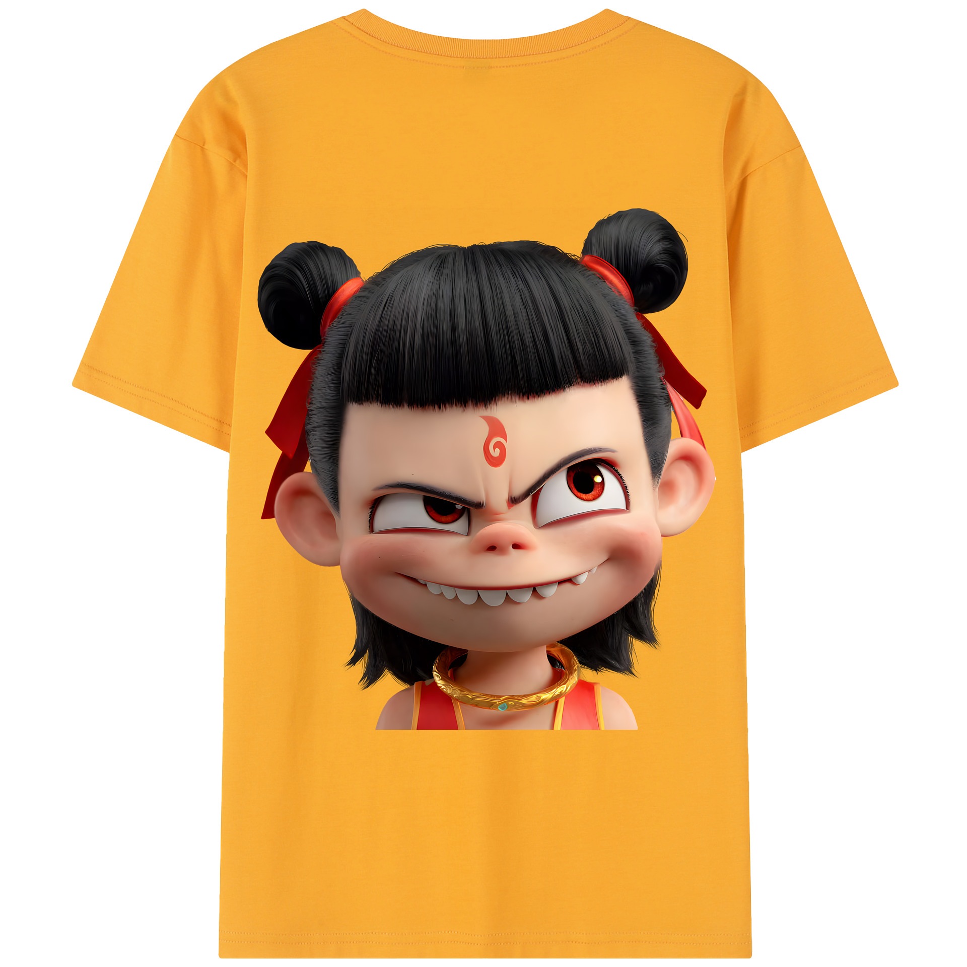 （画像用） Ne Zha 2 ナタ 魔童の大暴れ レディース半袖Tシャツ(バックプリント)