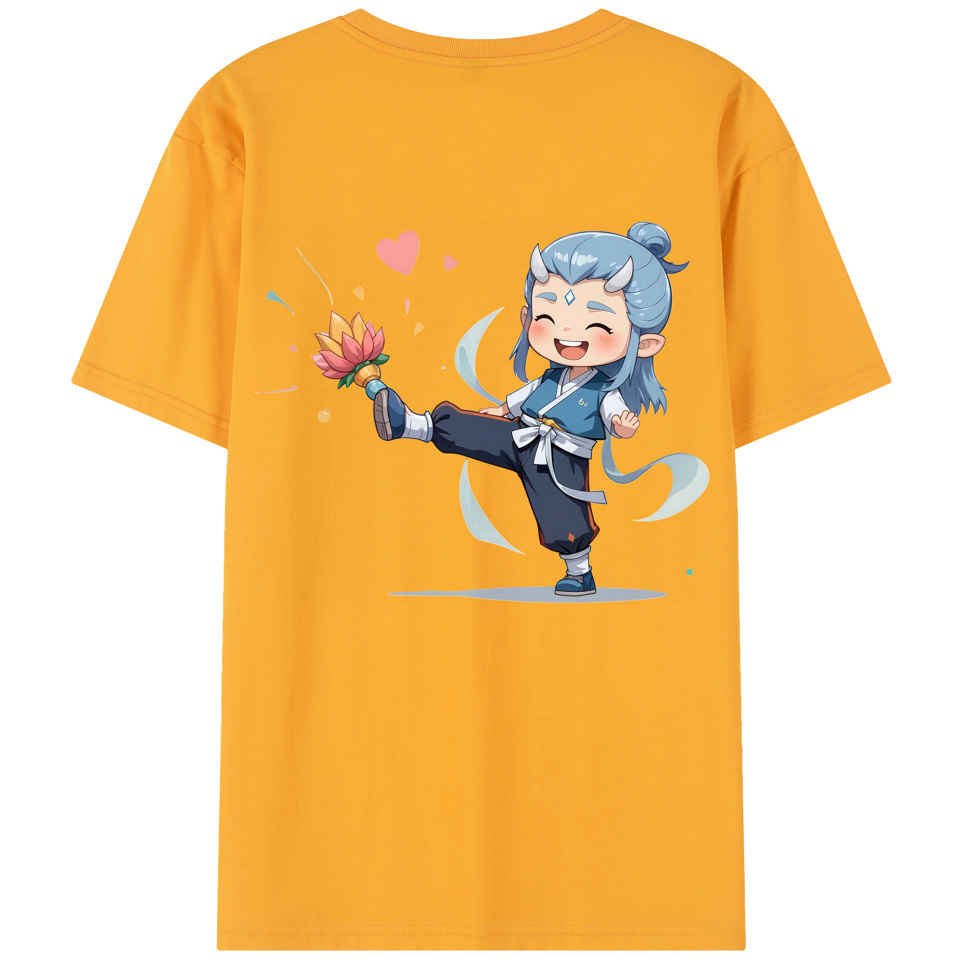 （画像用） Ne Zha 2 ナタ 魔童の大暴れ レディース半袖Tシャツ(バックプリント)