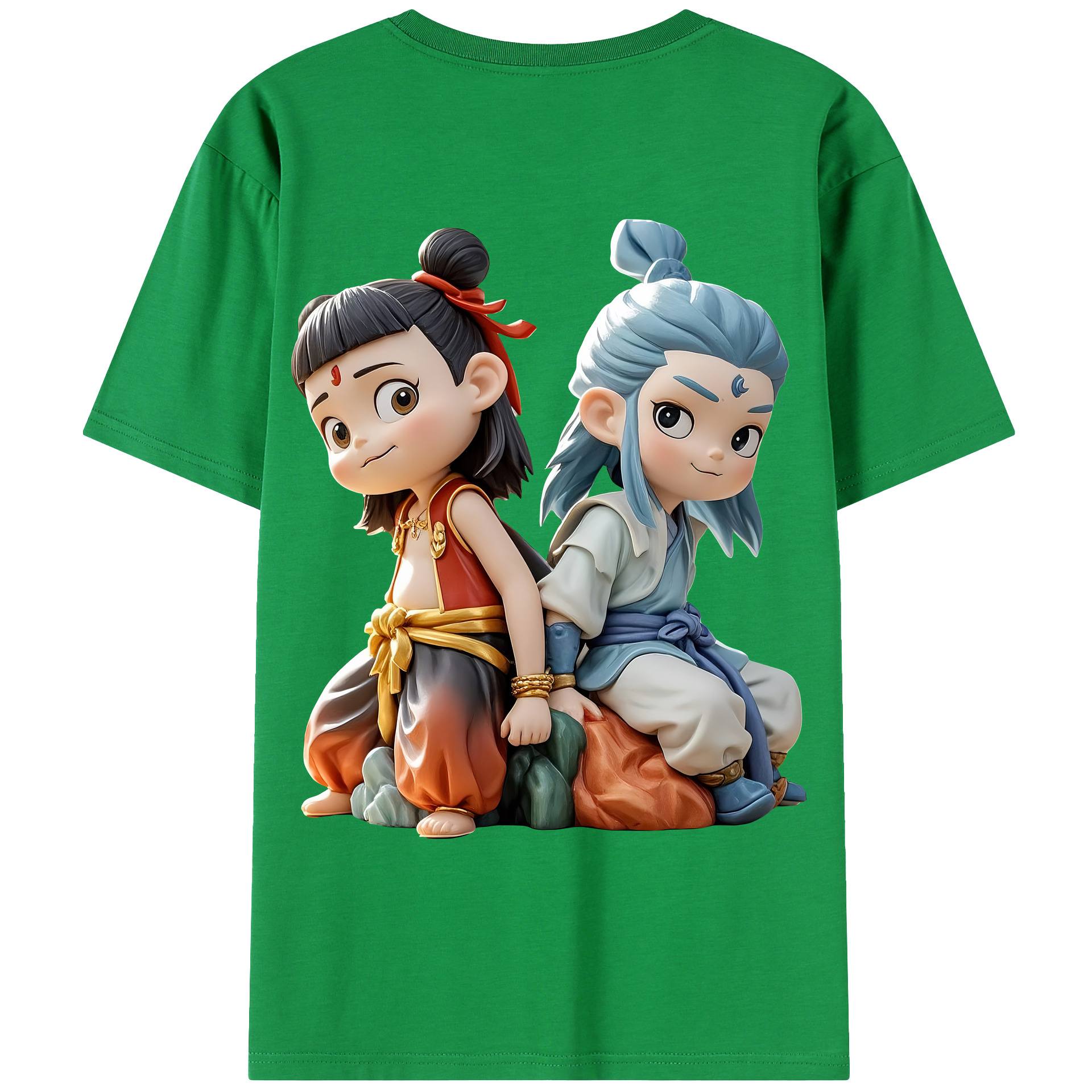 （画像用） Ne Zha 2 ナタ 魔童の大暴れ レディース半袖Tシャツ(バックプリント)