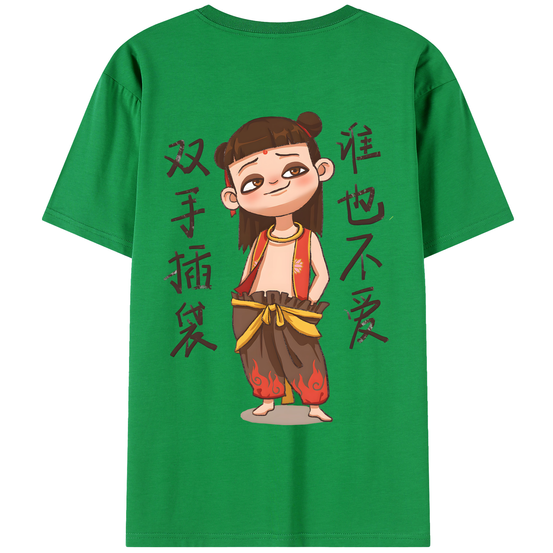 （画像用） Ne Zha 2 ナタ 魔童の大暴れ レディース半袖Tシャツ(バックプリント)