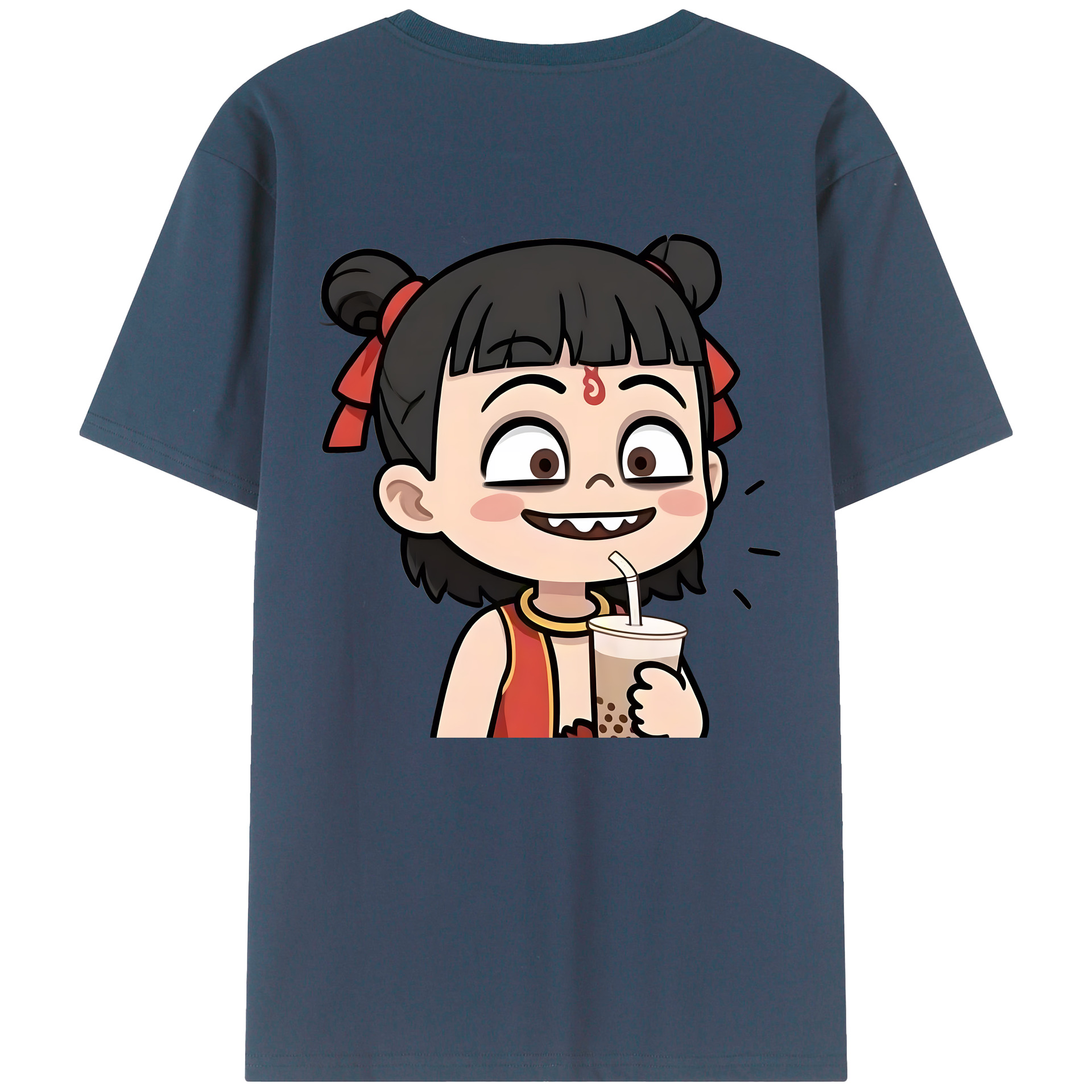 （画像用） Ne Zha 2 ナタ 魔童の大暴れ レディース半袖Tシャツ(バックプリント)