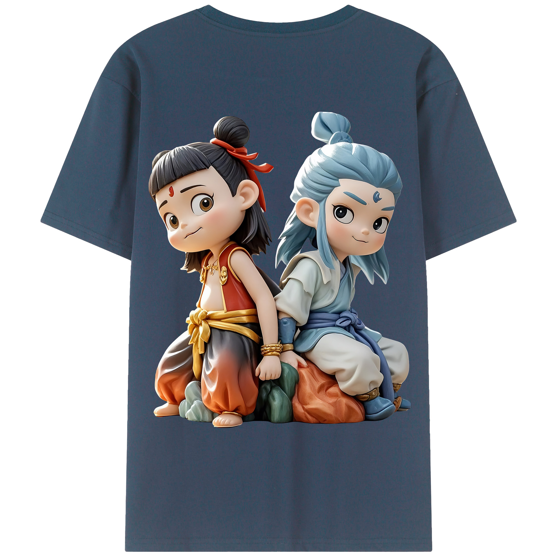 （画像用） Ne Zha 2 ナタ 魔童の大暴れ レディース半袖Tシャツ(バックプリント)
